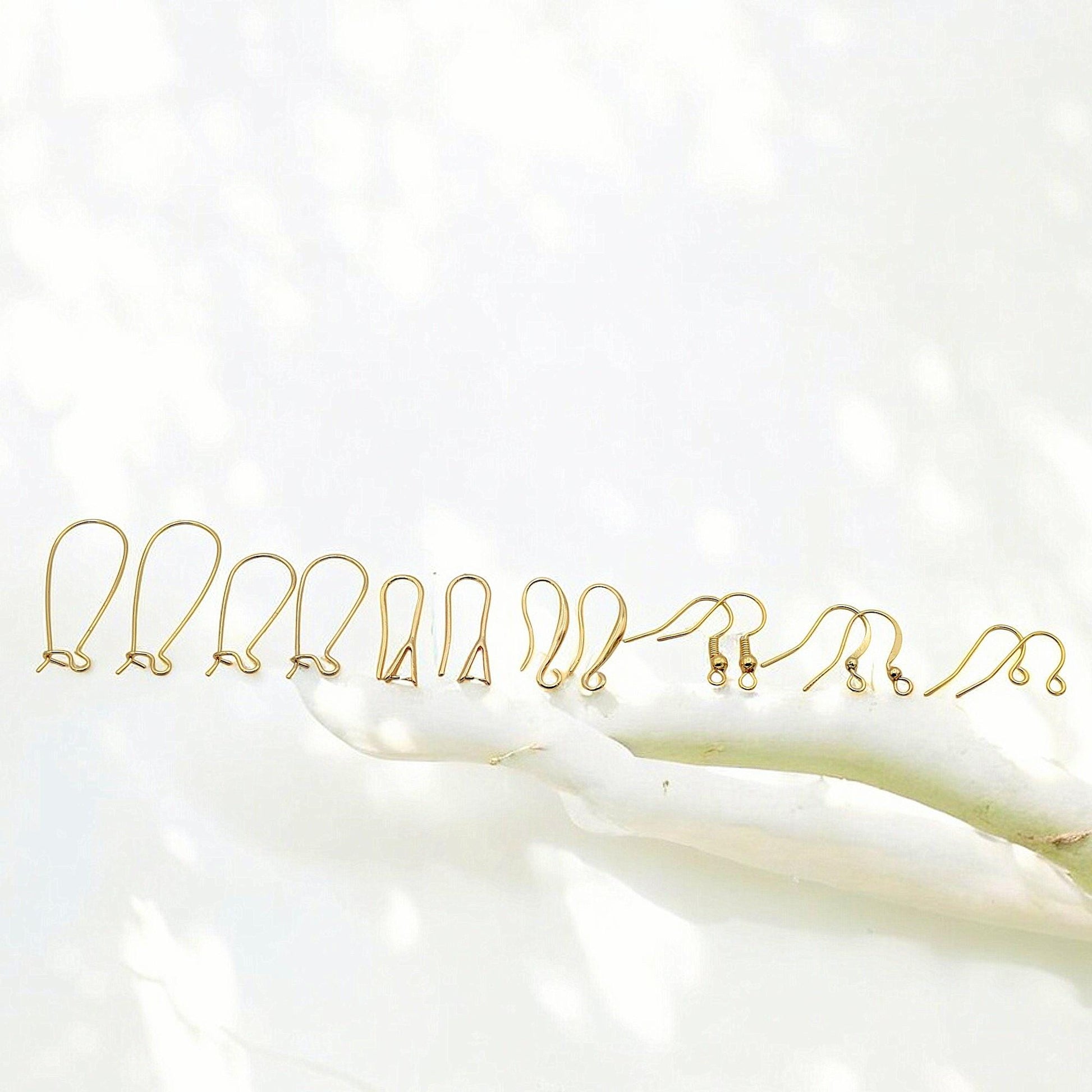 Gold Filled Alternative Style Ear Wires, Fish Hook Earrings, Tarnish Resistant (20-33mm Lengths, Electroplated Copper)