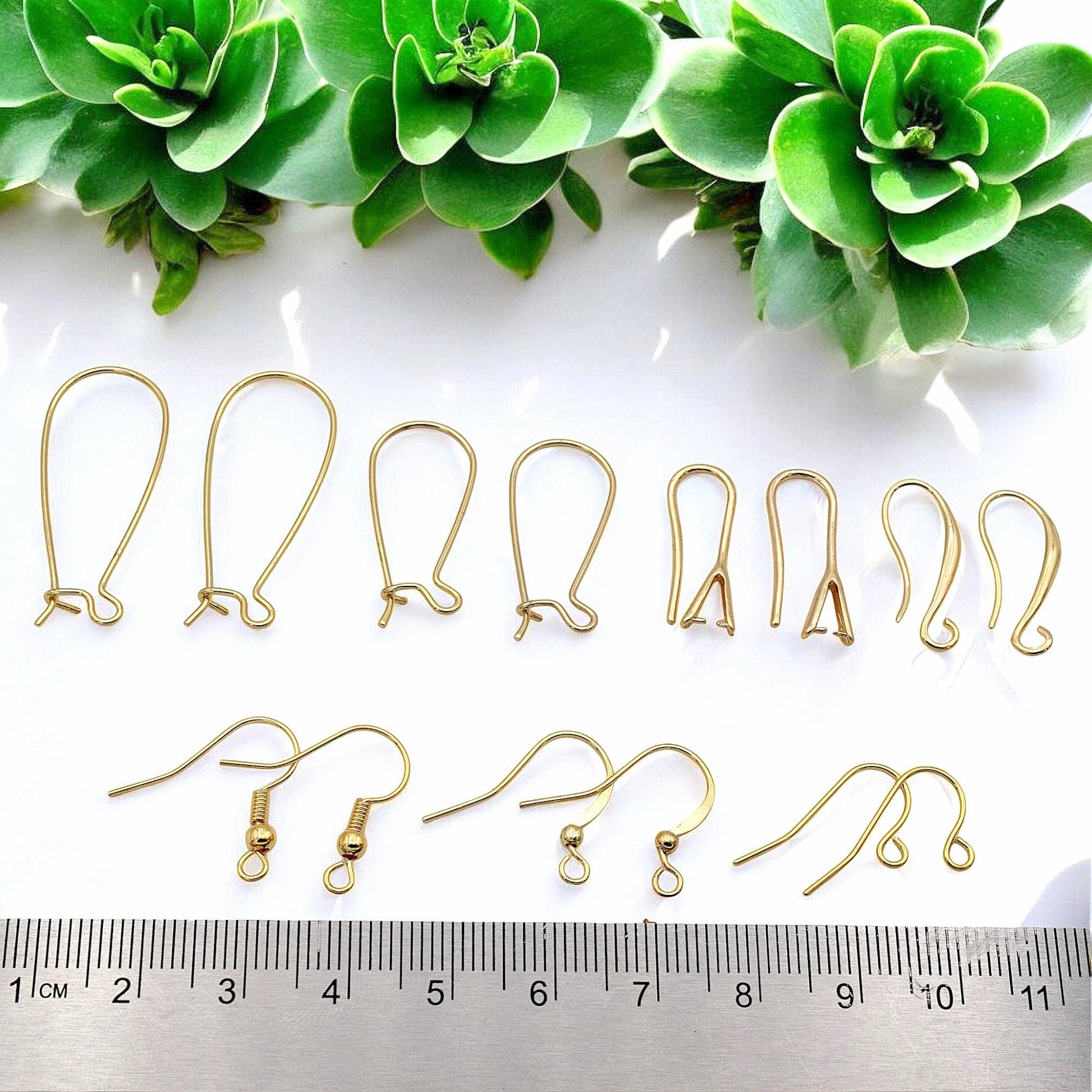 Gold Filled Alternative Style Ear Wires, Fish Hook Earrings, Tarnish Resistant (20-33mm Lengths, Electroplated Copper)