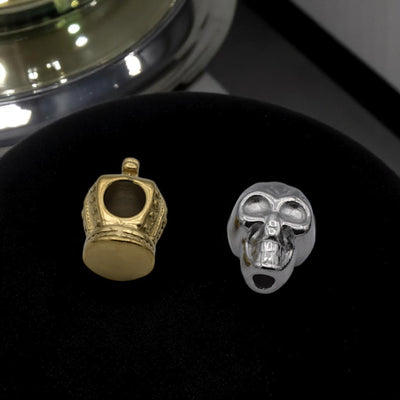 Stainless Steel Beads and Gold Plated Crown/Skull Spacer Charms for Jewelry Making, Gothic and Royal Theme Beading Supplie...
