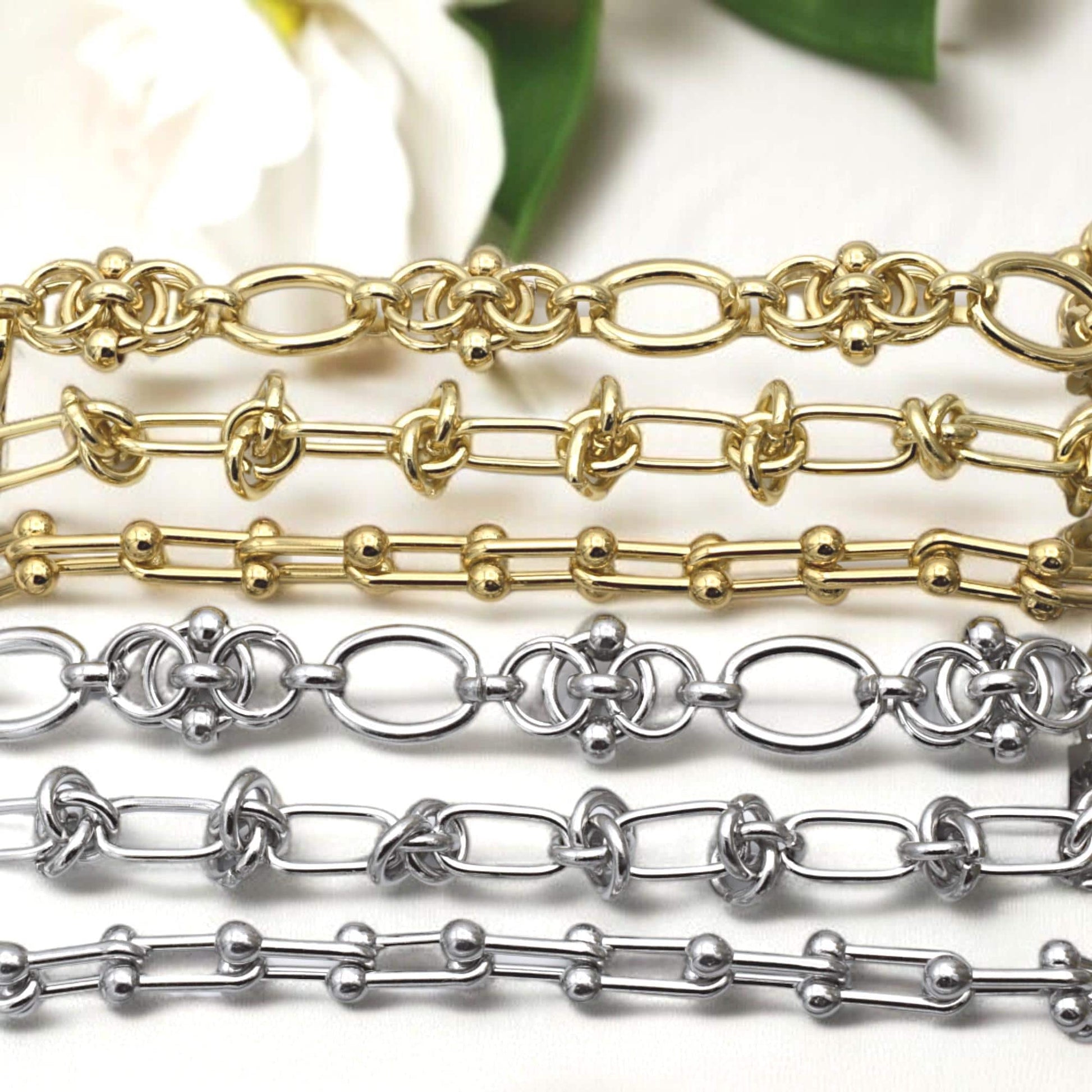 Stainless Steel Chunky Chain Link Necklace or Bracelet Silver and Gold Plated Chains – DIY Jewelry Supplies, Accessories....