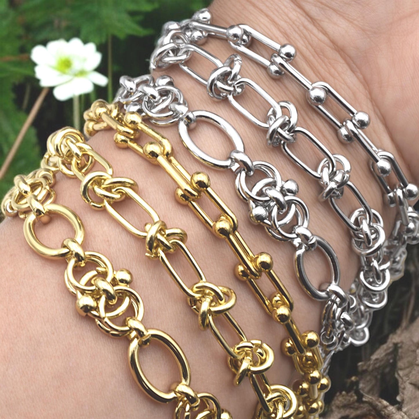 Stainless Steel Chunky Chain Link Necklace or Bracelet Silver and Gold Plated Chains – DIY Jewelry Supplies, Accessories....