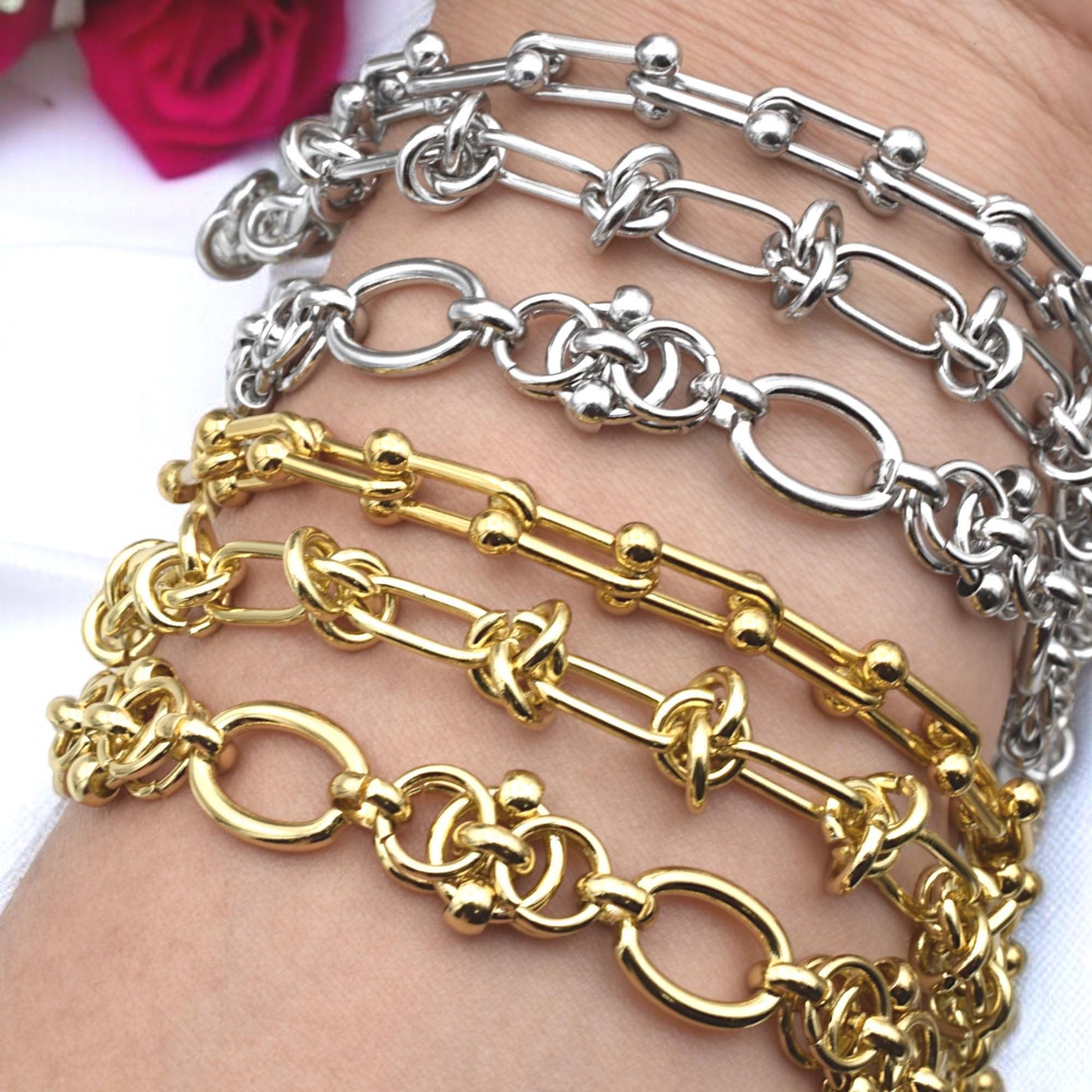 Stainless Steel Chunky Chain Link Necklace or Bracelet Silver and Gold Plated Chains – DIY Jewelry Supplies, Accessories....