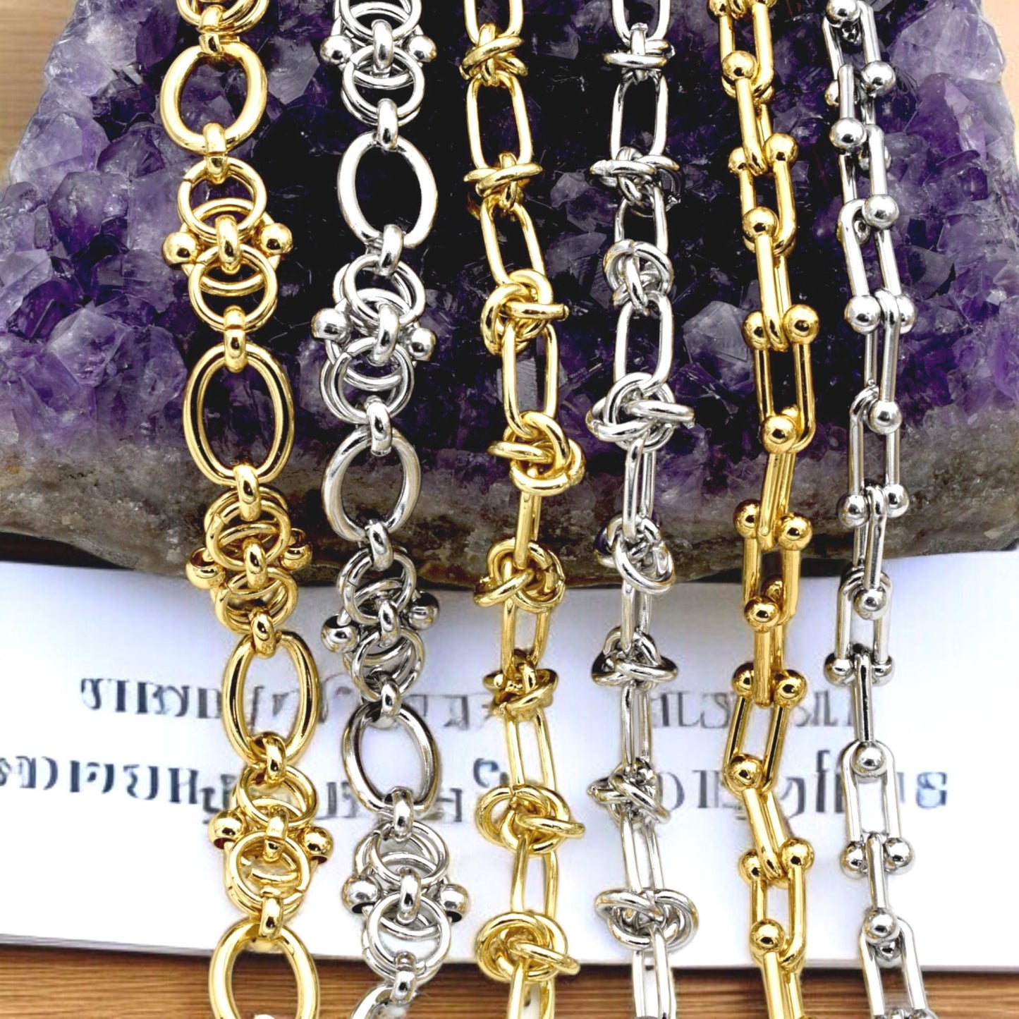 Stainless Steel Chunky Chain Link Necklace or Bracelet Silver and Gold Plated Chains – DIY Jewelry Supplies, Accessories....