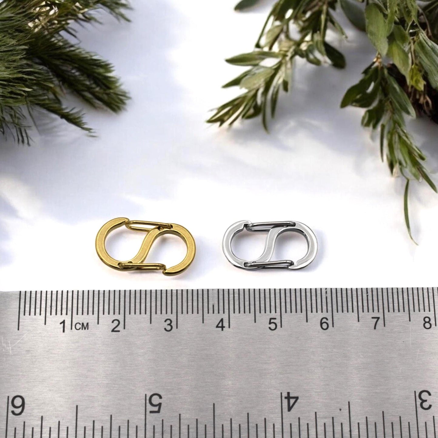 S Shaped Clasp Double Lock Hook: Gold & Silver Stainless Steel, Rust Resistant | Jewelry Findings, Secure Hold | 20x10mm
