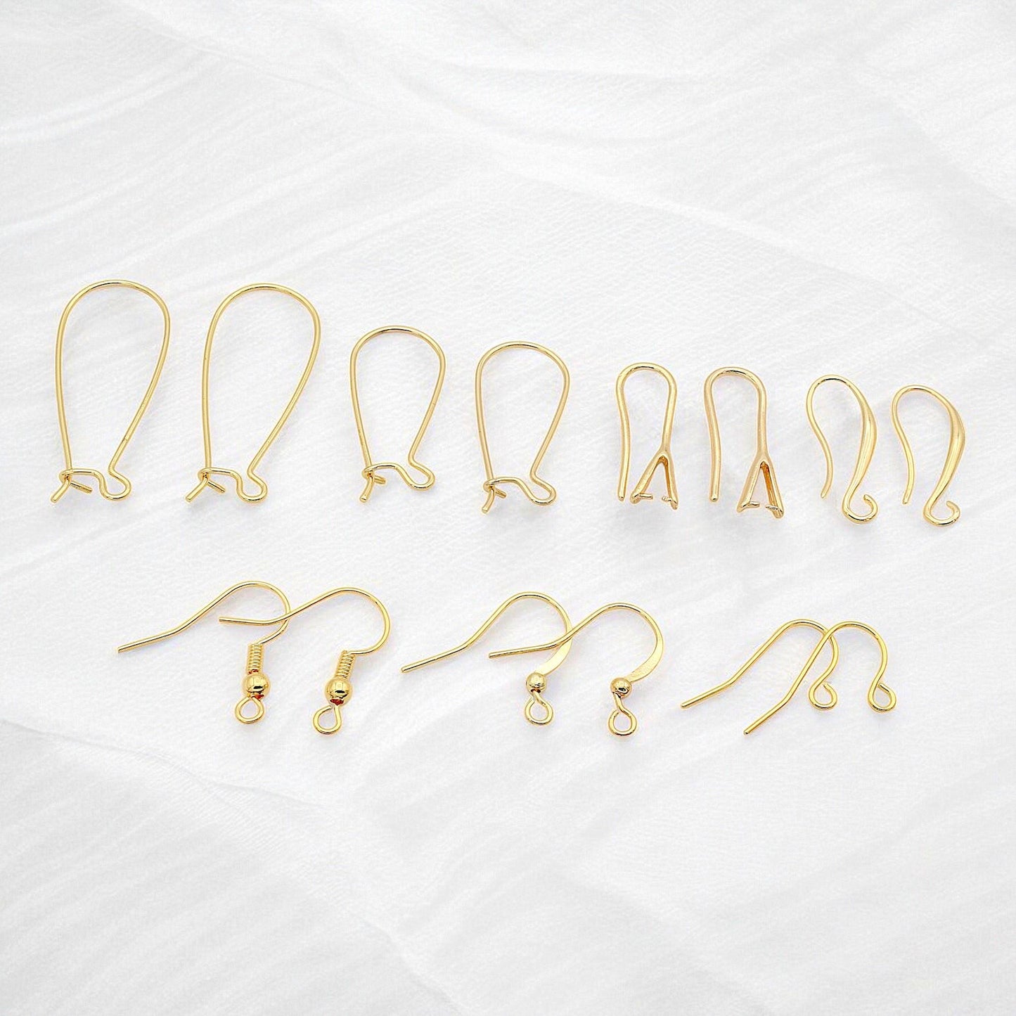 Gold Filled Alternative Style Ear Wires, Fish Hook Earrings, Tarnish Resistant (20-33mm Lengths, Electroplated Copper)