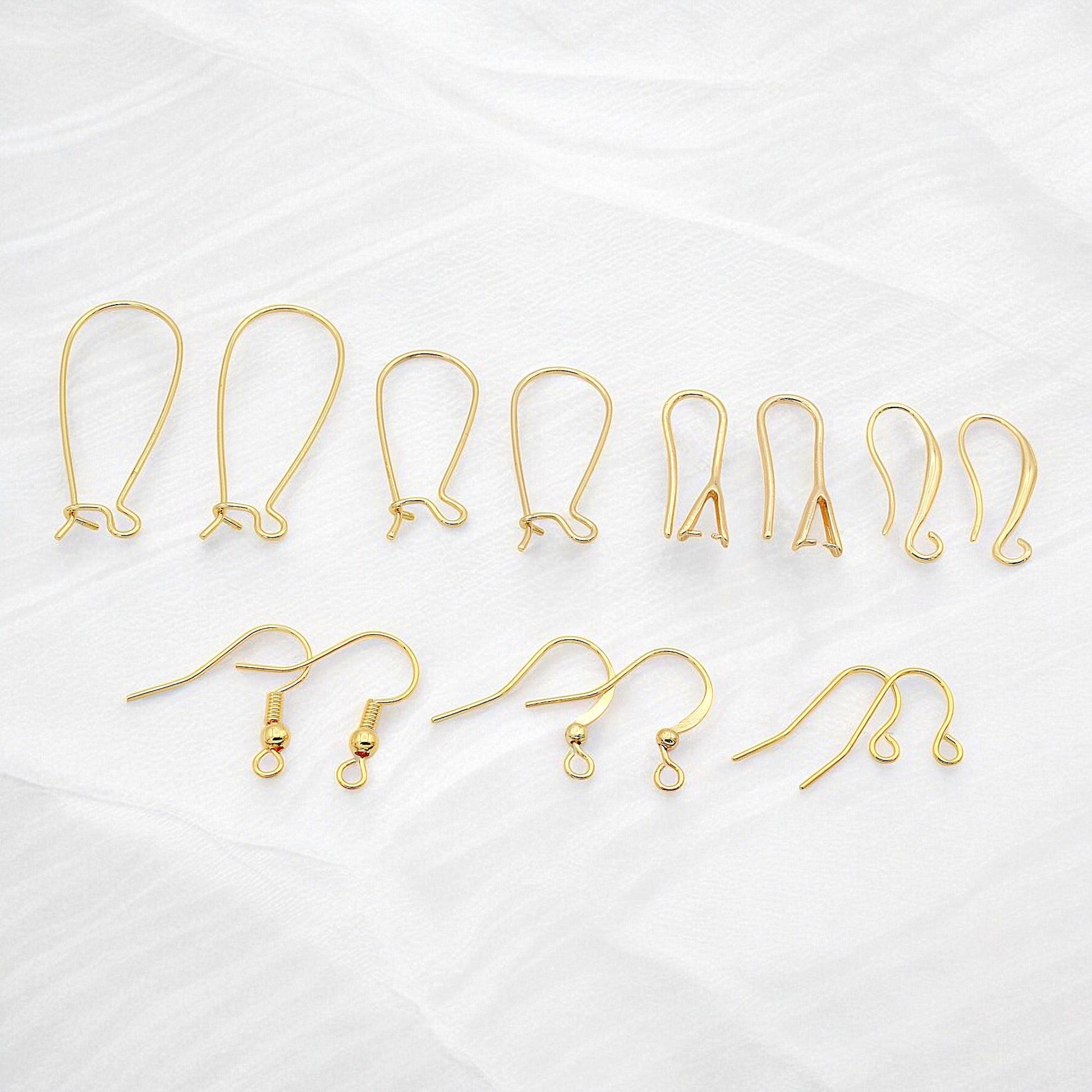 Gold Filled Alternative Style Ear Wires, Fish Hook Earrings, Tarnish Resistant (20-33mm Lengths, Electroplated Copper)