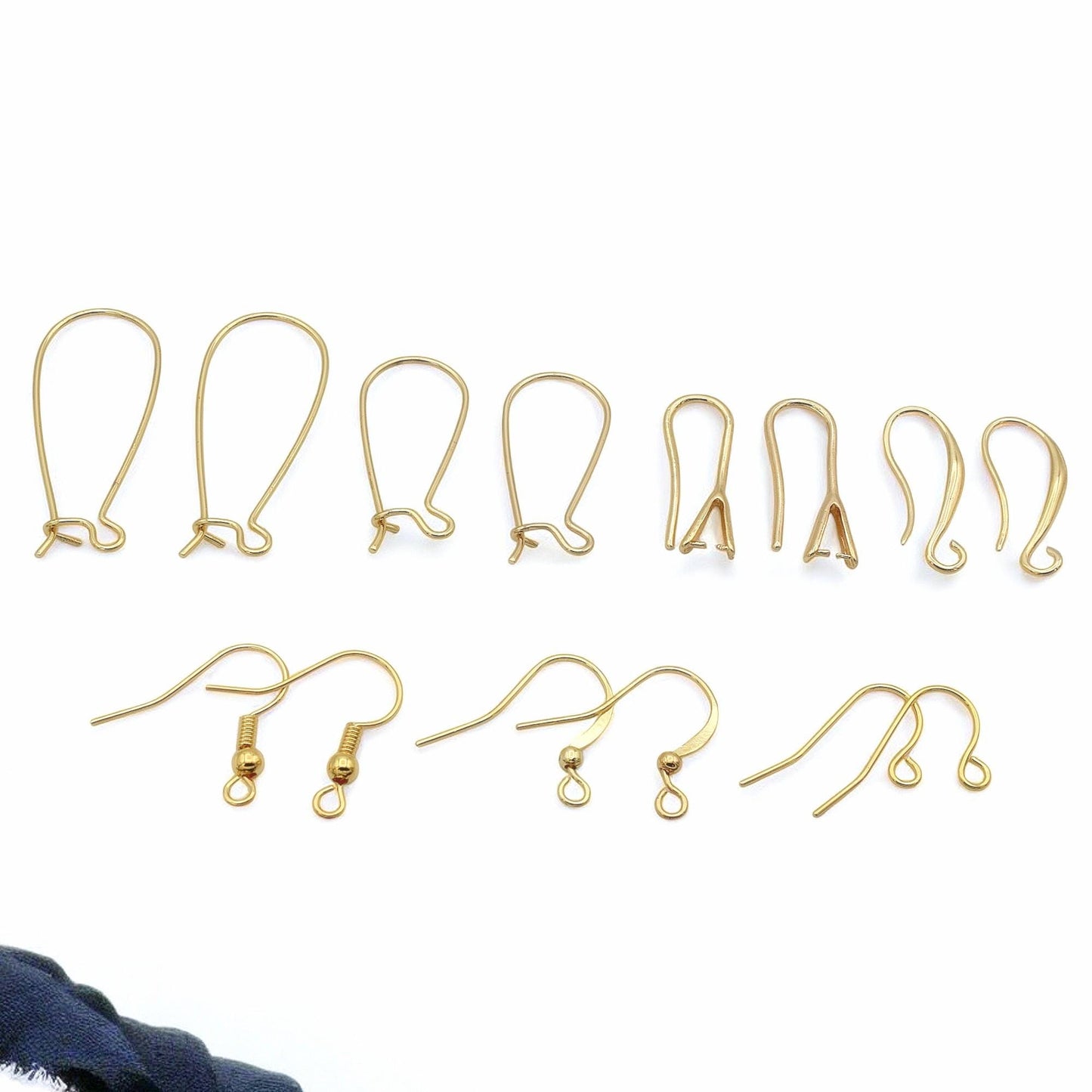 Gold Filled Alternative Style Ear Wires, Fish Hook Earrings, Tarnish Resistant (20-33mm Lengths, Electroplated Copper)