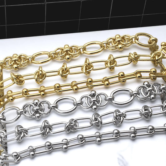 Stainless Steel Chunky Chain Link Necklace or Bracelet Silver and Gold Plated Chains – DIY Jewelry Supplies, Accessories....