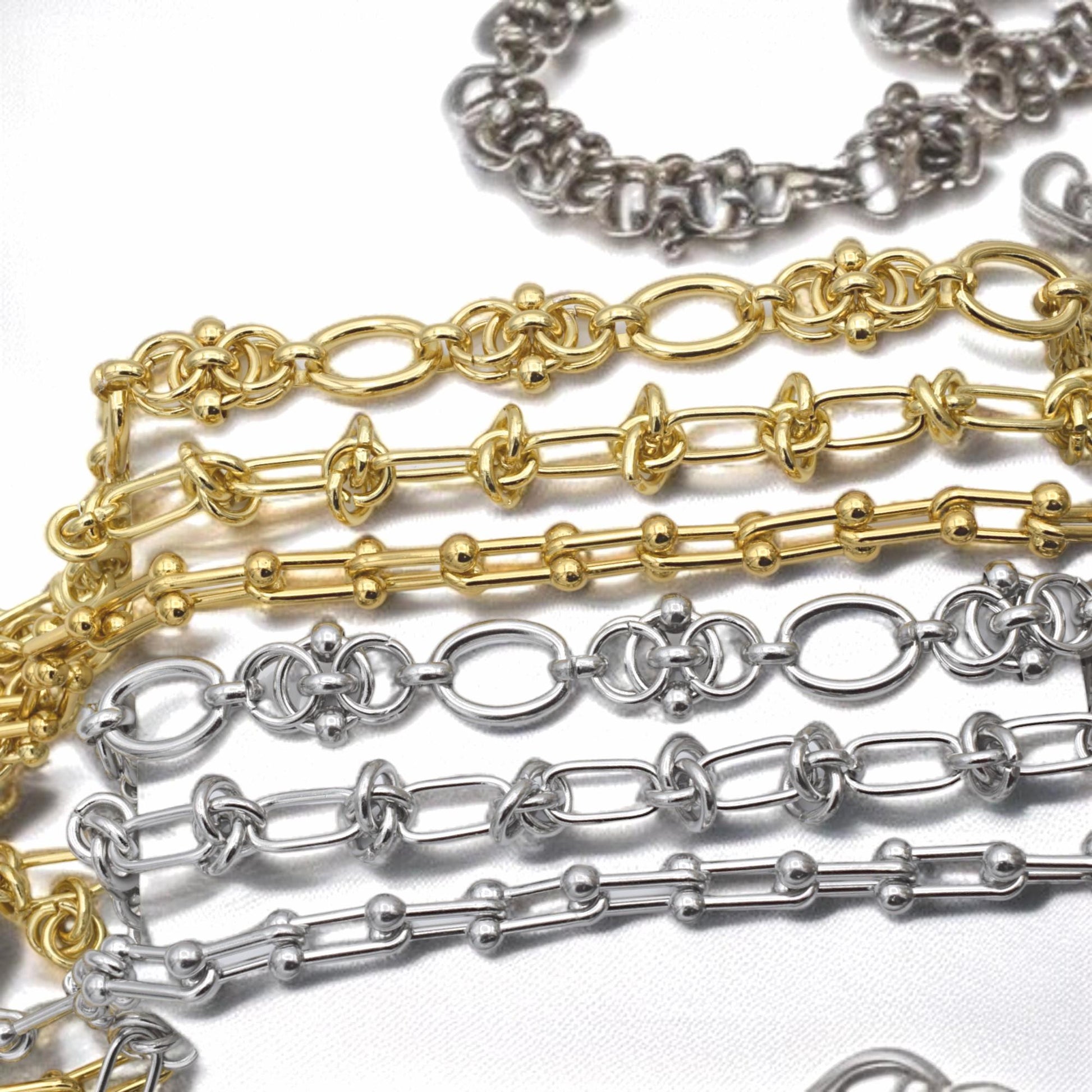 Stainless Steel Chunky Chain Link Necklace or Bracelet Silver and Gold Plated Chains – DIY Jewelry Supplies, Accessories....