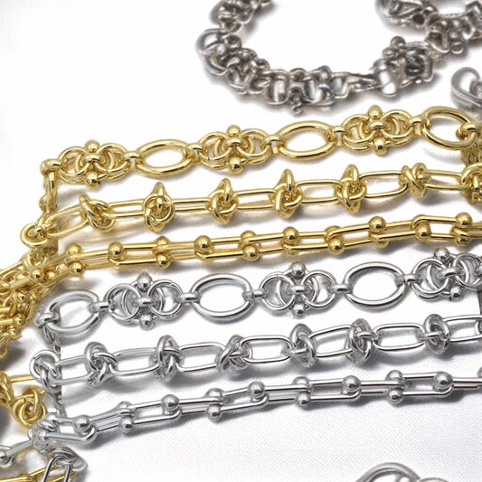 Stainless Steel Chunky Chain Link Necklace or Bracelet Silver and Gold Plated Chains – DIY Jewelry Supplies, Accessories....