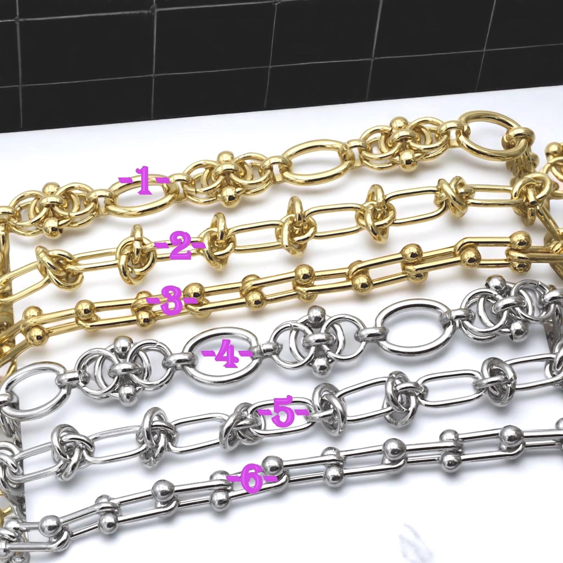 Stainless Steel Chunky Chain Link Necklace or Bracelet Silver and Gold Plated Chains – DIY Jewelry Supplies, Accessories....