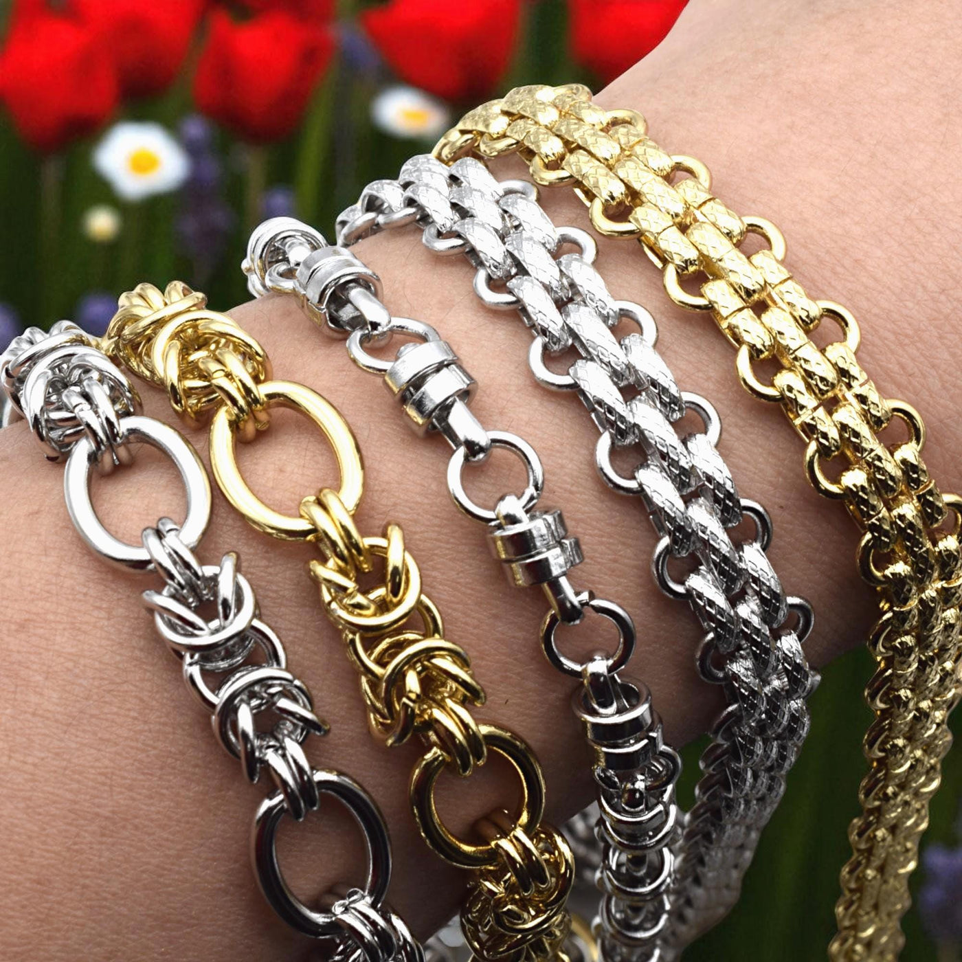 Stainless Steel Heavy Duty Gold & Silver Chain Links – Textured  Oval Link Chains for Jewelry Making, Bags, Accessories So...