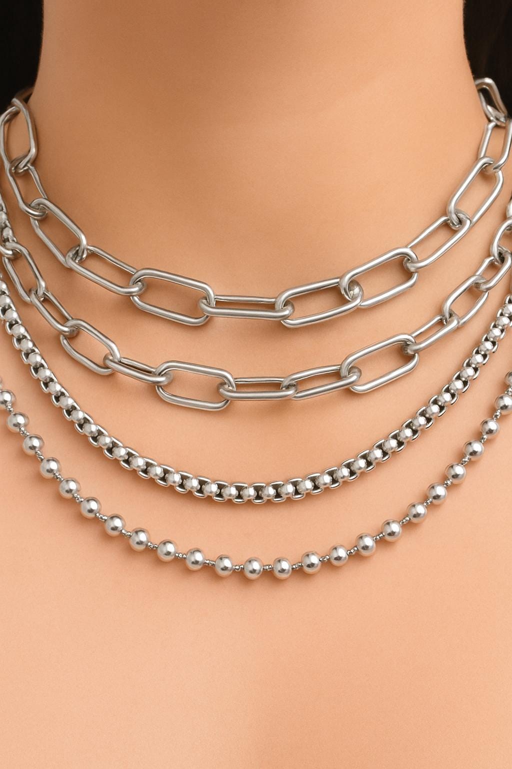 Chain For Jewelry: Stainless Steel Paper Clip, Ball & Link Chains | Silver Tone, Customizable | Sold By The Yard Or Roll