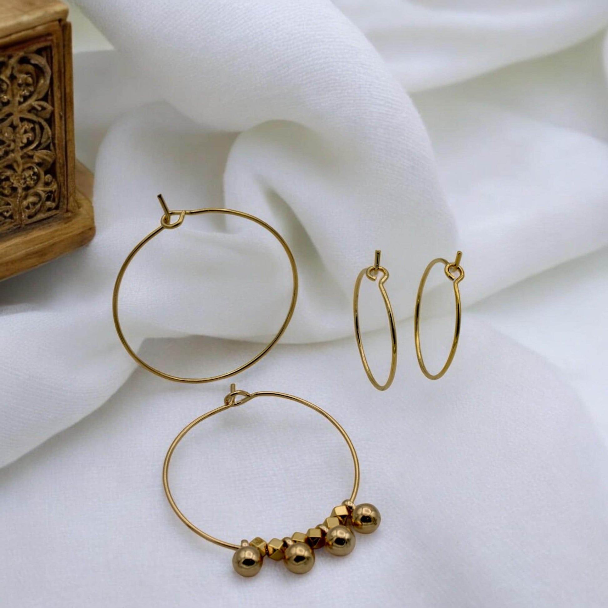 18k Gold Filled Alternative Hoop Earring Bases: Classic and Statement Styles, Durable Gold Tone (20-50mm, 0.8mm Thickness)
