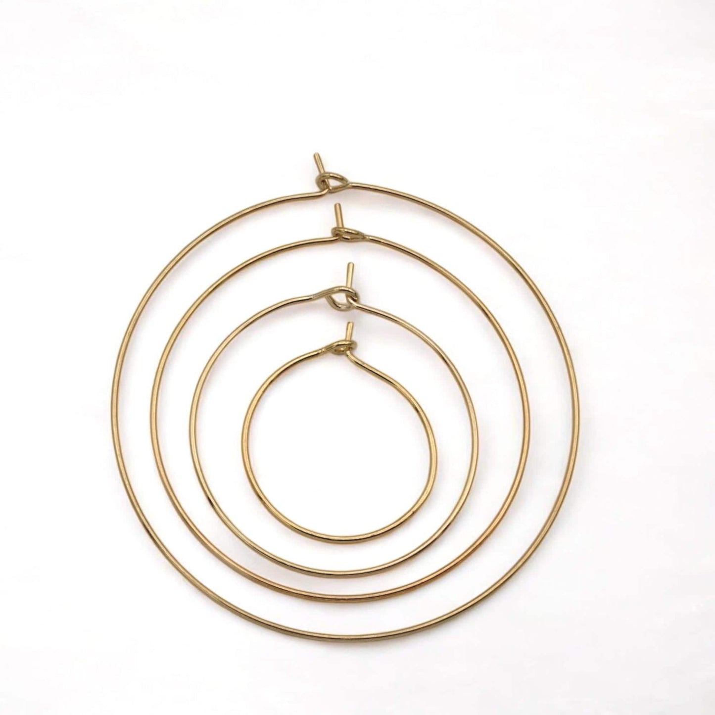 18k Gold Filled Alternative Hoop Earring Bases: Tarnish-Resistant Finish - Lightweight Wire, Four Size Options, Jewelry Making Supplies