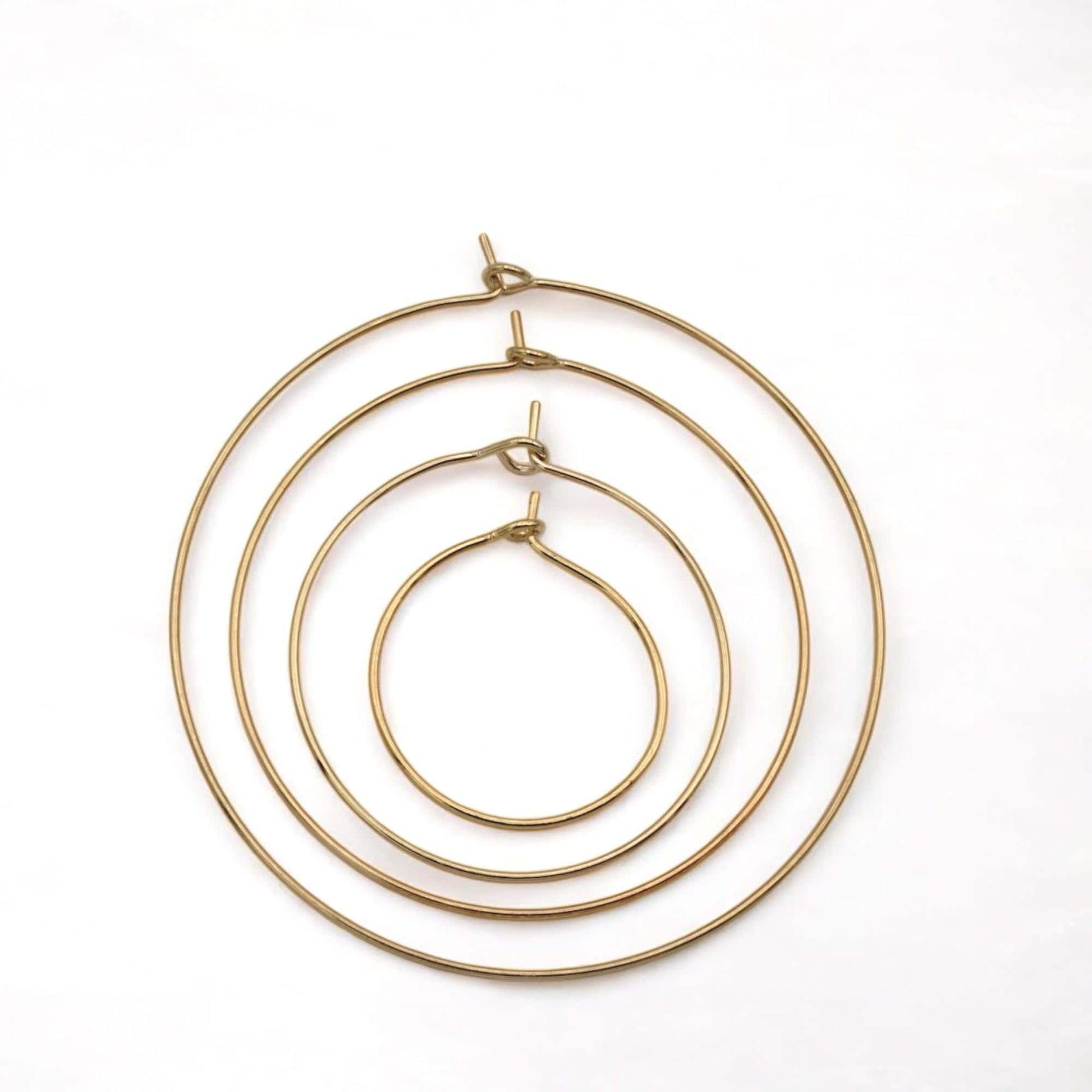 18k Gold Filled Alternative Hoop Earring Bases: Tarnish-Resistant Finish - Lightweight Wire, Four Size Options, Jewelry Making Supplies