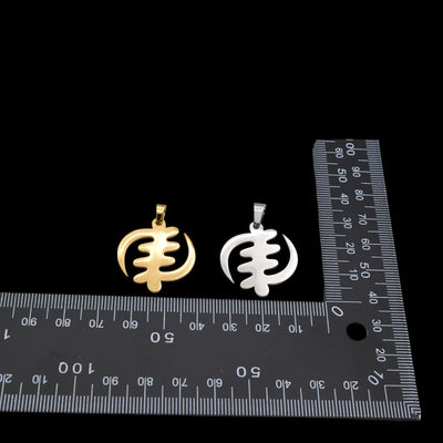 Gold and Silver Stainless Steel Gye Nyame Pendant   except for God   Powerful African Symbol Unisex Necklace Charm sold by...