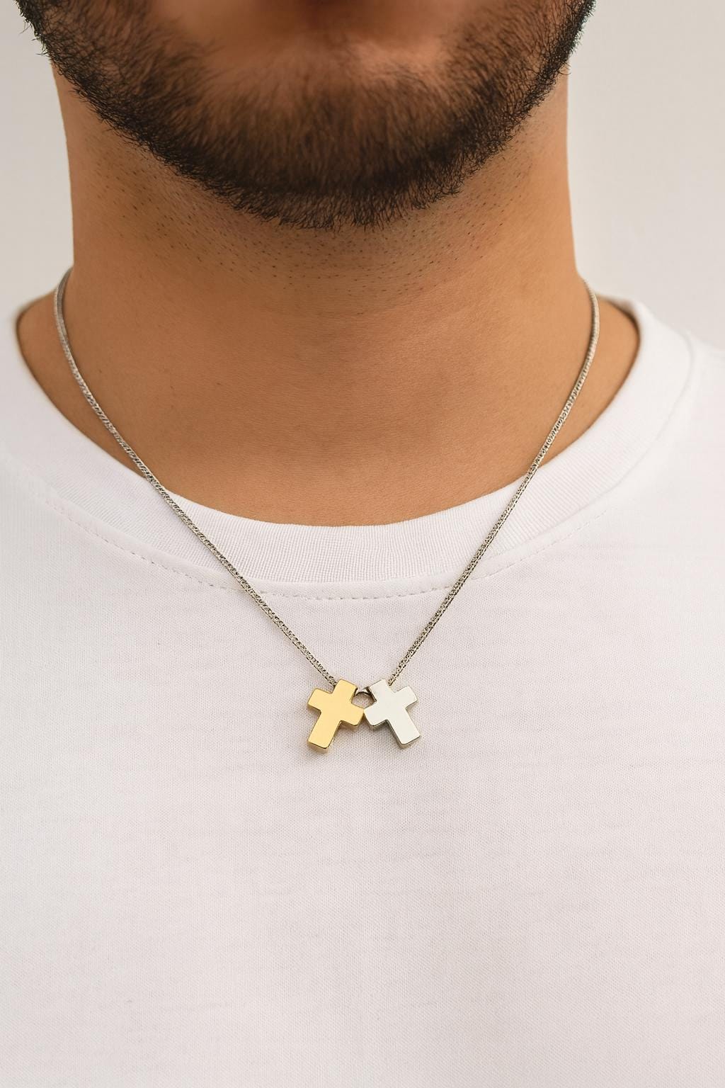 Charm Spacer Beads: Polished Stainless Steel Cross Charms - Durable, Tarnish-Resistant, 10x8mm for Jewelry Making