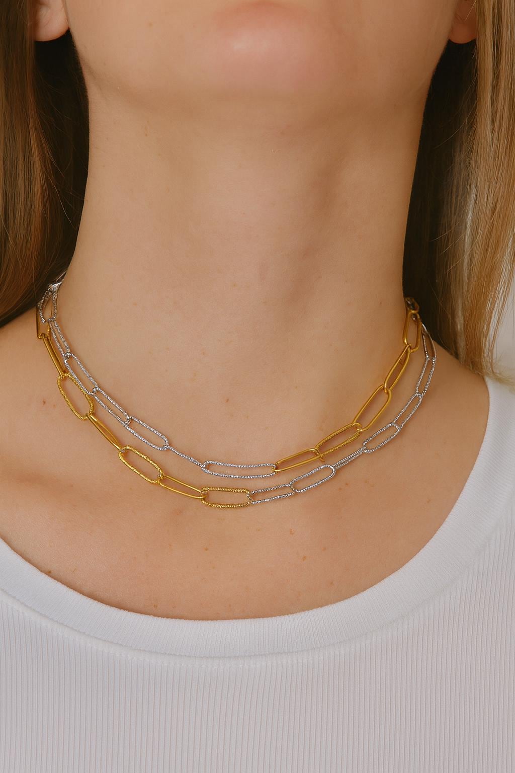 Gold Finish Paperclip Chain Links: Rectangular Hammered & Smooth, Stainless Steel | Custom Lengths, Jewelry Making Supplies