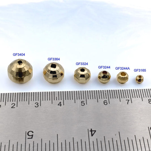 18k Gold Filled Alternative Beads Square Cut, Multi-Size 4-12mm (Electroplated Base, Tarnish Resistant, Jewelry Components)