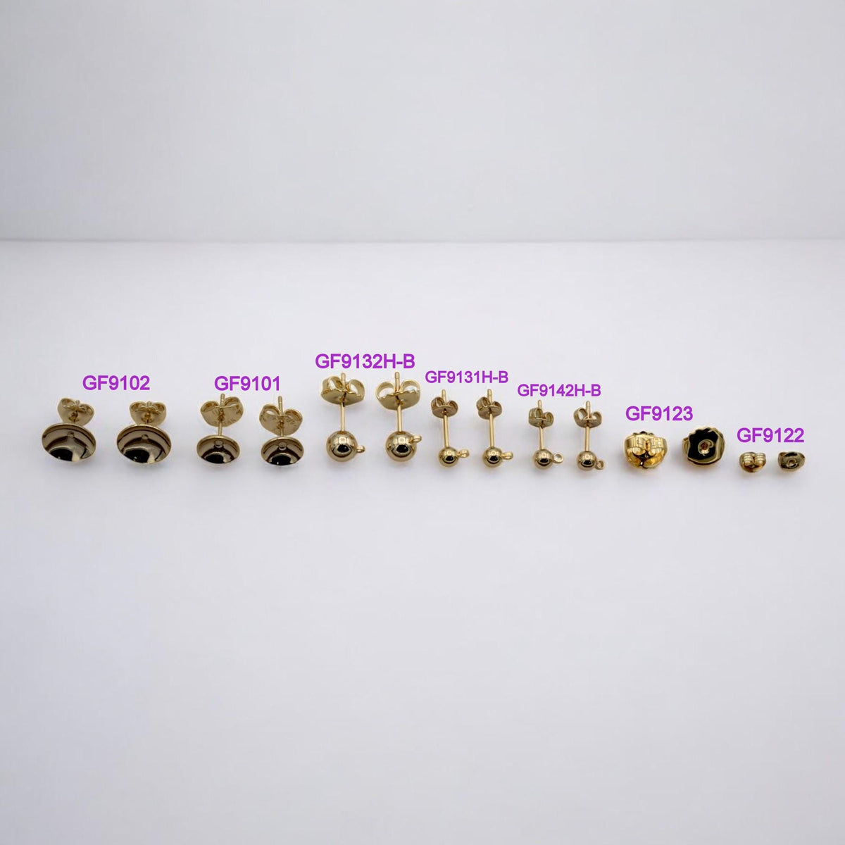Ball Stud Earrings Set: Minimalist Gold Filled Round Dots - Multiple Sizes, Hypoallergenic Copper Base, Everyday Unisex Wear