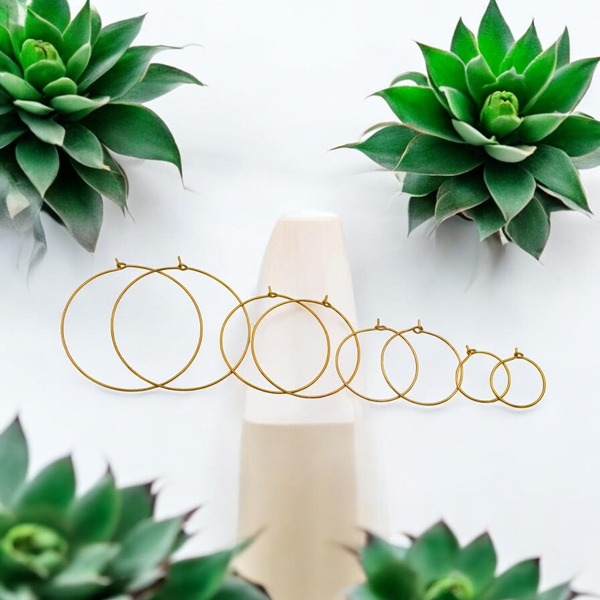 18k Gold Filled Alternative Hoop Earring Bases: Tarnish-Resistant Finish - Lightweight Wire, Four Size Options, Jewelry Making Supplies