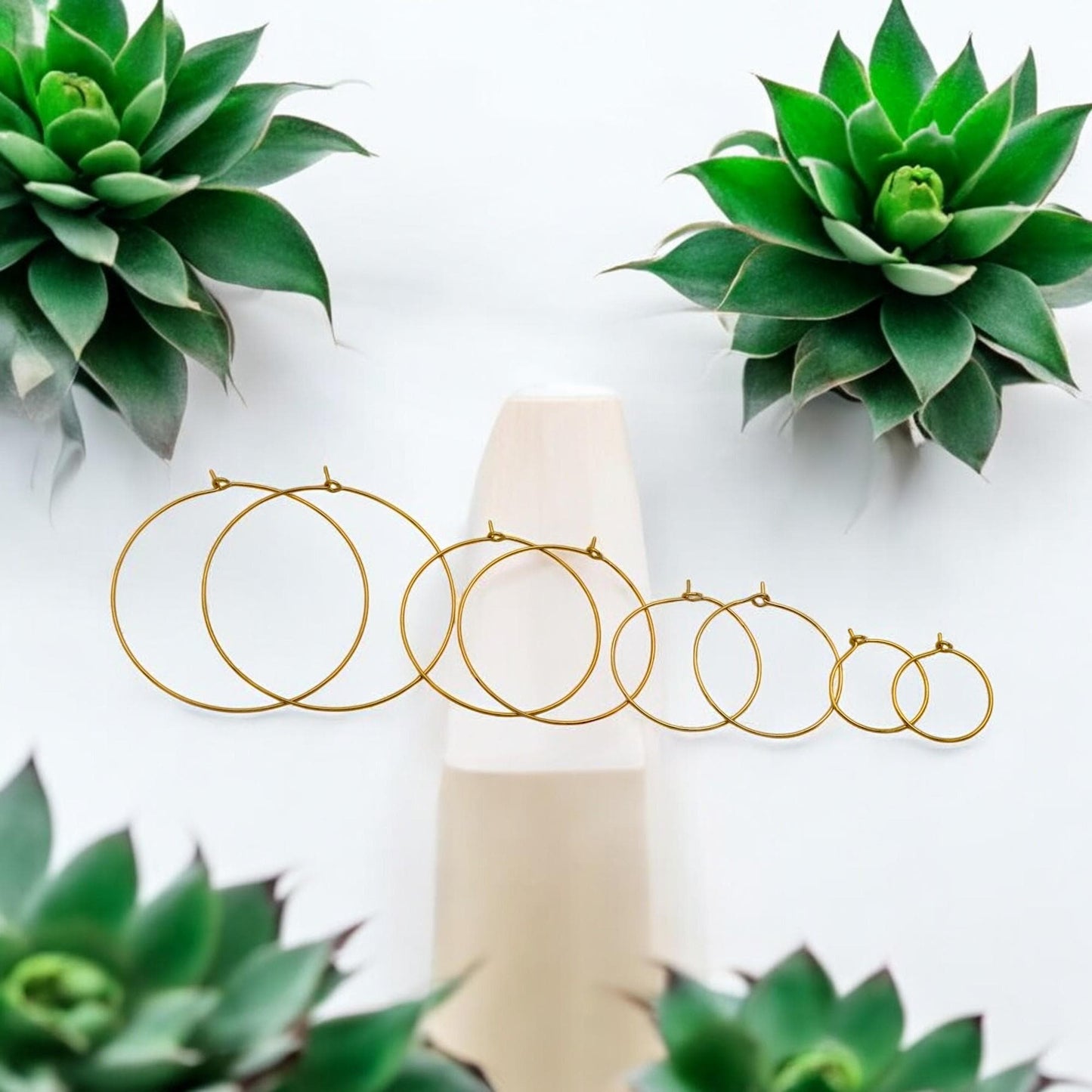 18k Gold Filled Alternative Hoop Earring Bases: Classic and Statement Styles, Durable Gold Tone (20-50mm, 0.8mm Thickness)