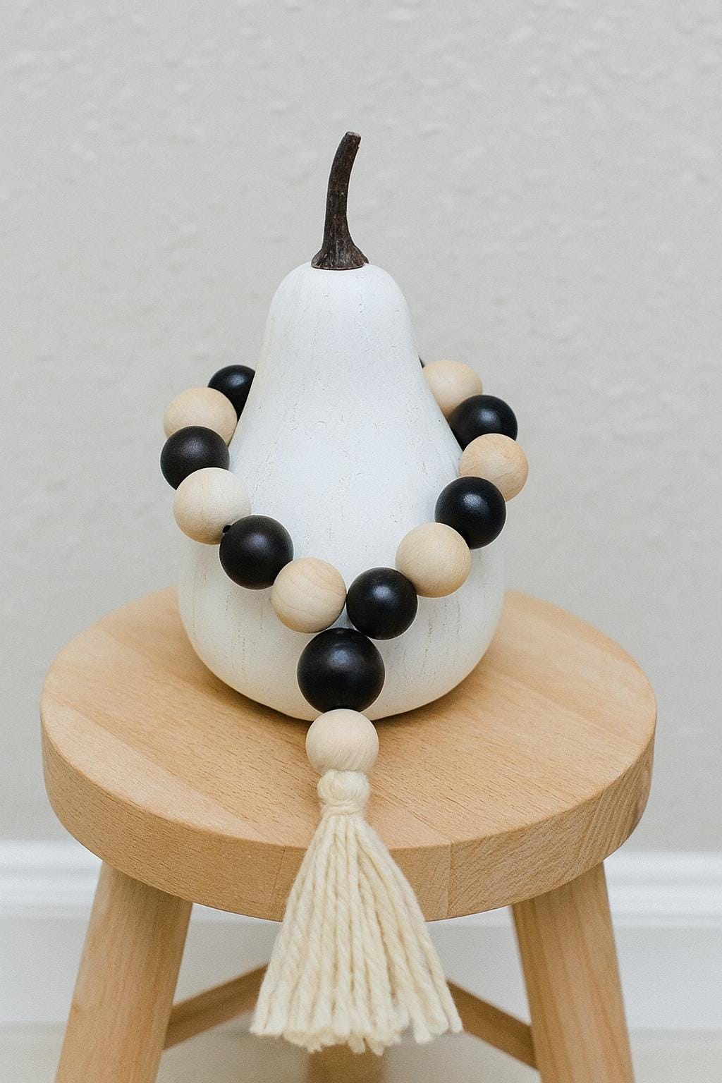 Large Wood Round Beads: Black Natural Dark 50mm - Smooth Surface, Big Hole, Rustic Jewelry Supplies