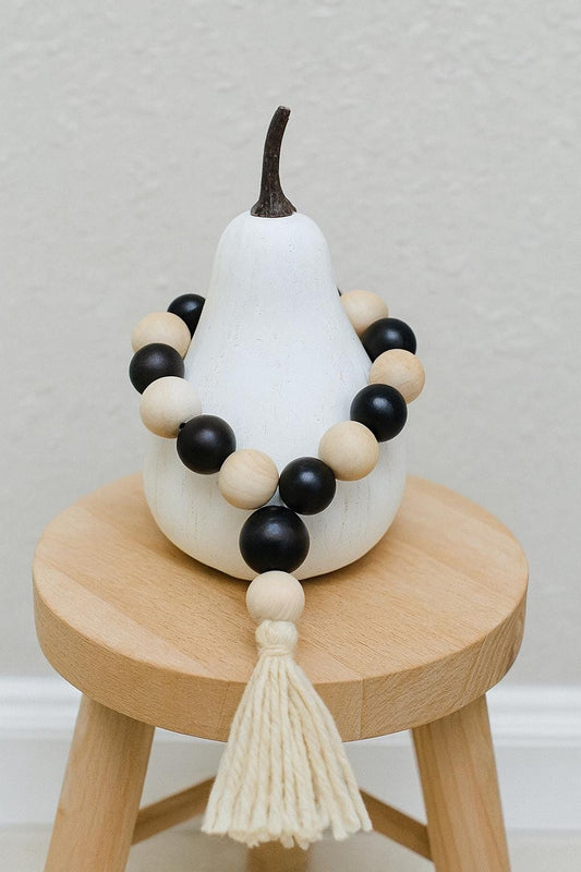 Large Wood Round Beads: Black Natural Dark 50mm - Smooth Surface, Big Hole, Rustic Jewelry Supplies