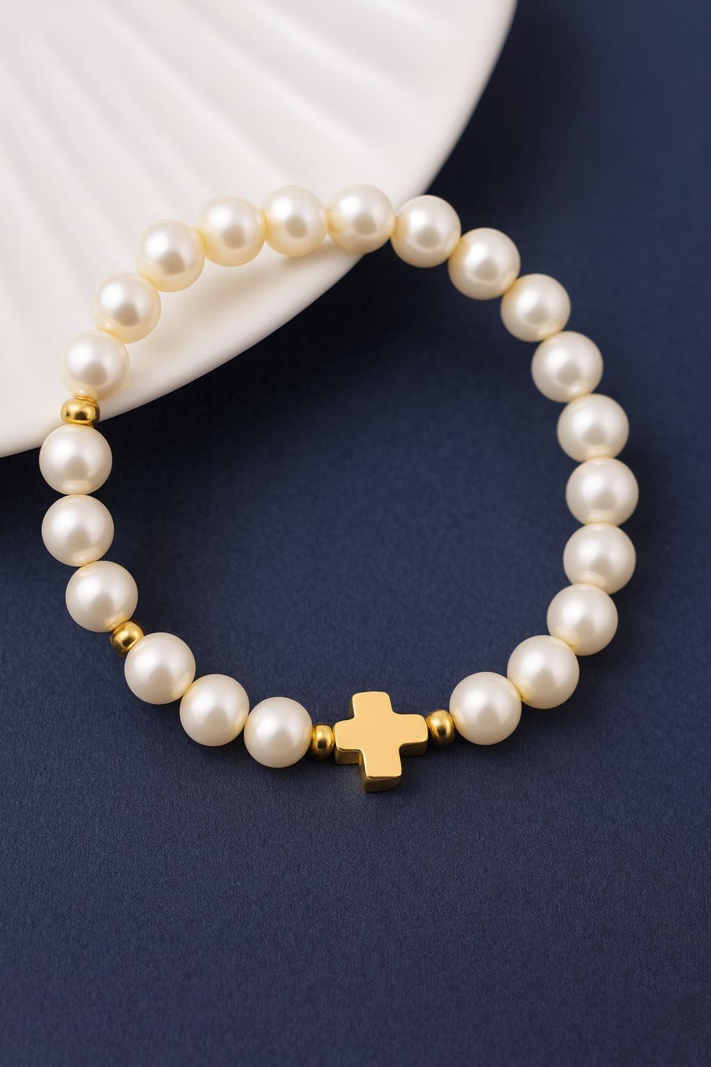 Gold Silver Cross Flat Spacer Beads: Polished Stainless Steel, 8x10mm, Durable Metal Findings | DIY Jewelry, Bracelet Components