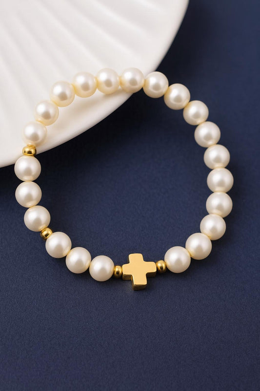 Gold Silver Cross Flat Spacer Beads: Polished Stainless Steel, 8x10mm, Durable Metal Findings | DIY Jewelry, Bracelet Components