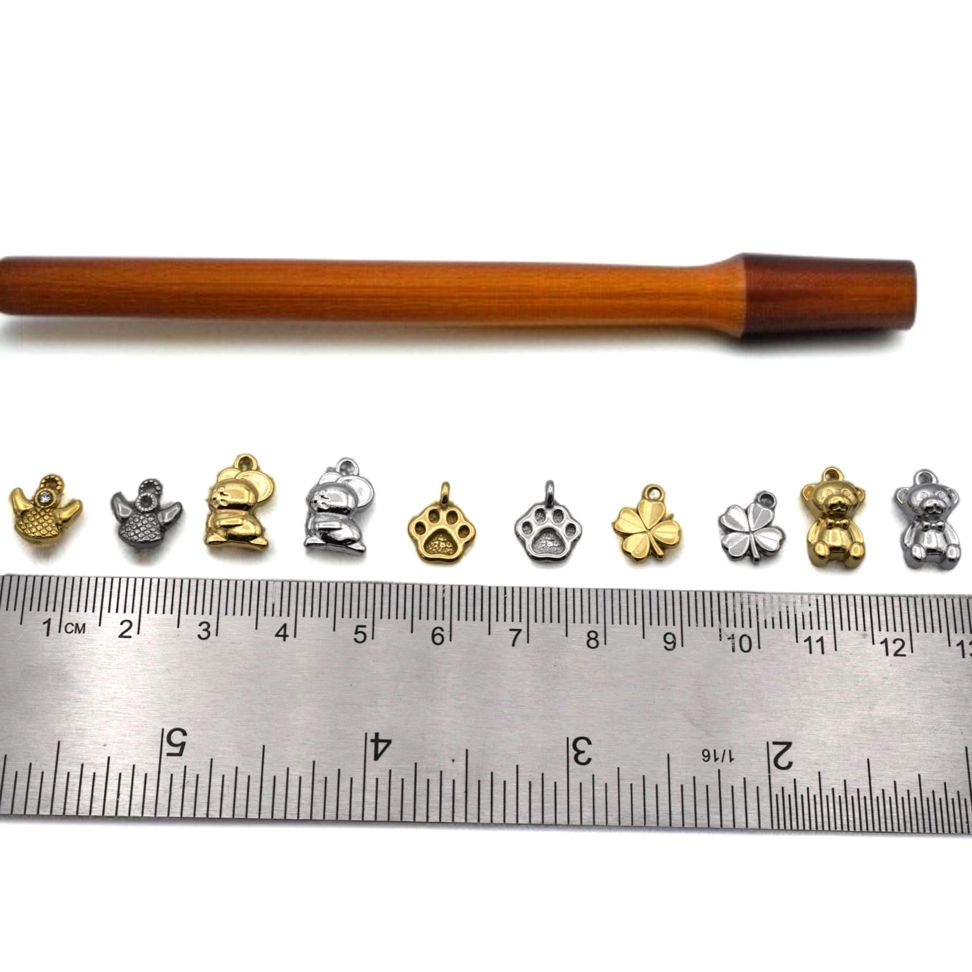 Animal Lucky Charm Gold & Silver Pendants: Stainless Steel, Anti Tarnish Finish | Nickel Safe, 12 Pieces, DIY Jewelry