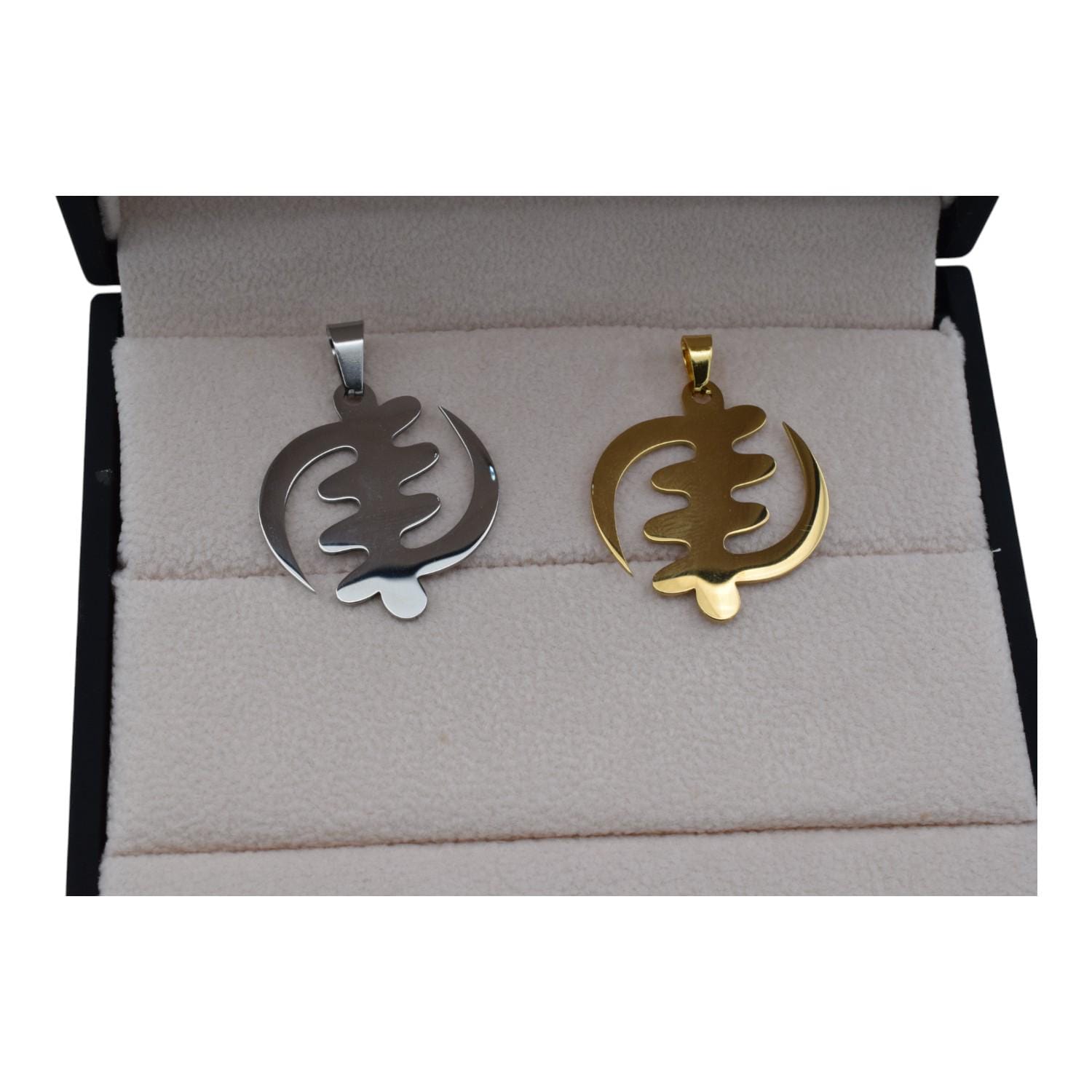 Gye Nyame Pendant: Gold Plated And Silver Tone - African Symbol, Durable Stainless Steel, Unisex Jewelry Charm