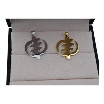 Gold and Silver Stainless Steel Gye Nyame Pendant   except for God   Powerful African Symbol Unisex Necklace Charm sold by...