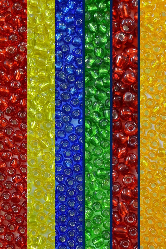 Glass Seed Beads - Multi Color Size 6/0 - Round Loose Beads for Jewelry Making, Craft Supplies, Approx 3-4mm