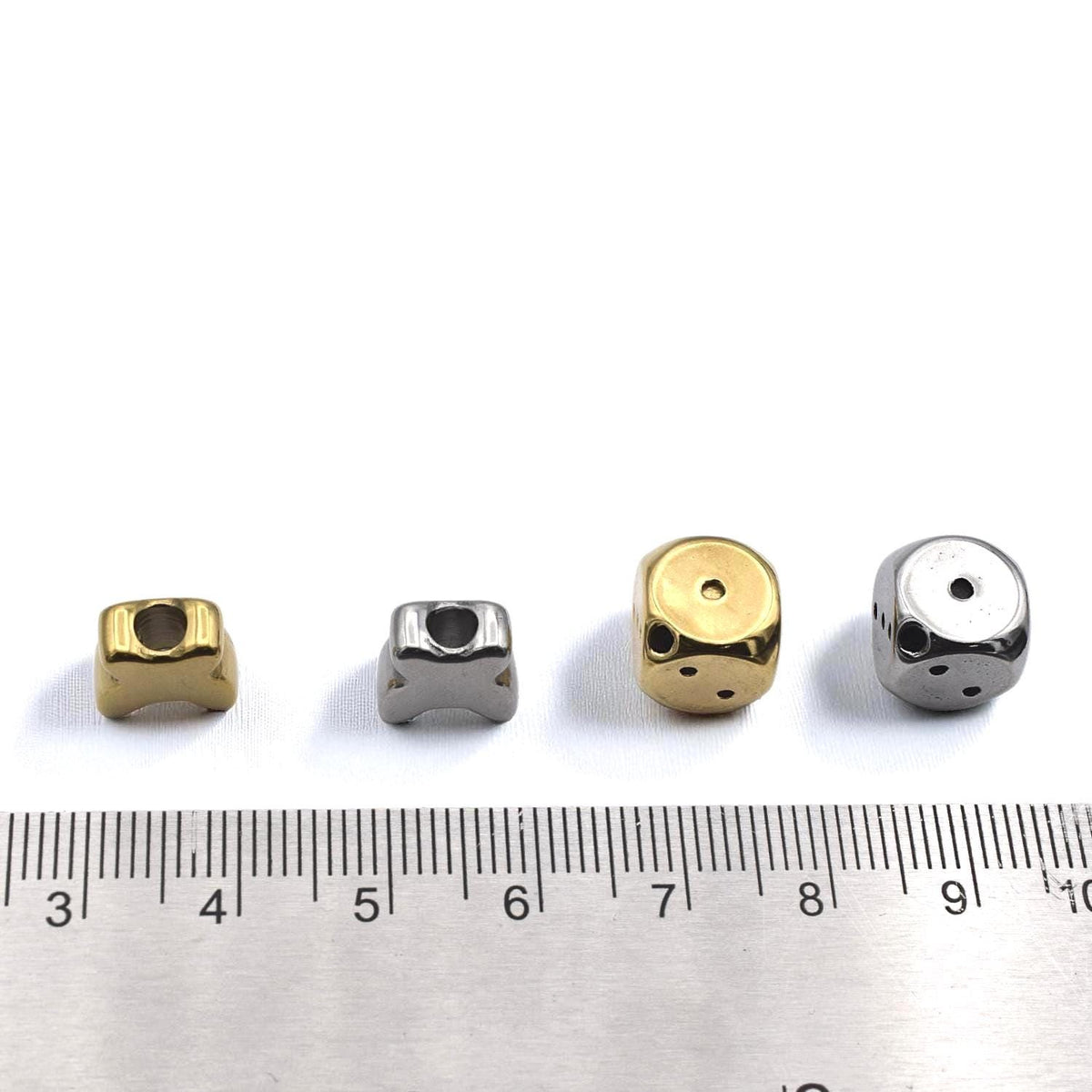 Dice Butterfly Star Stainless Steel Beads – Gold & Silver Large Hole Spacer Charms for Bracelets, Necklaces, DIY Jewelry B...