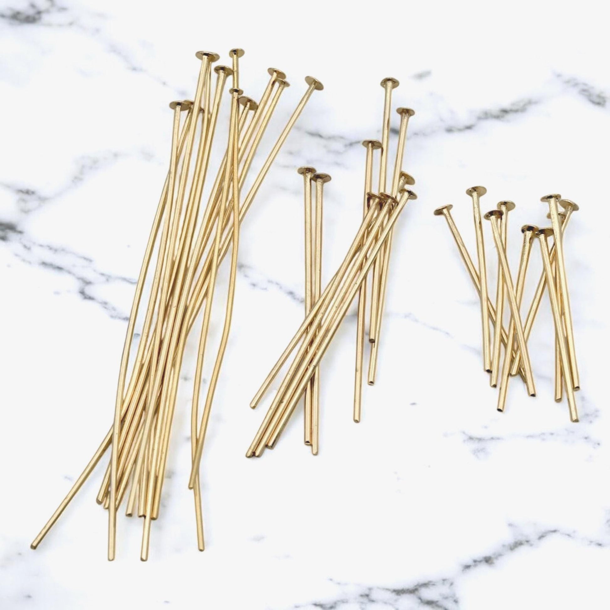 Gold Filled Alternative Head Pins, Flat Back Jewelry Supplies, DIY Earrings Supplies, Jewelry Findings, Craft Wire Pins