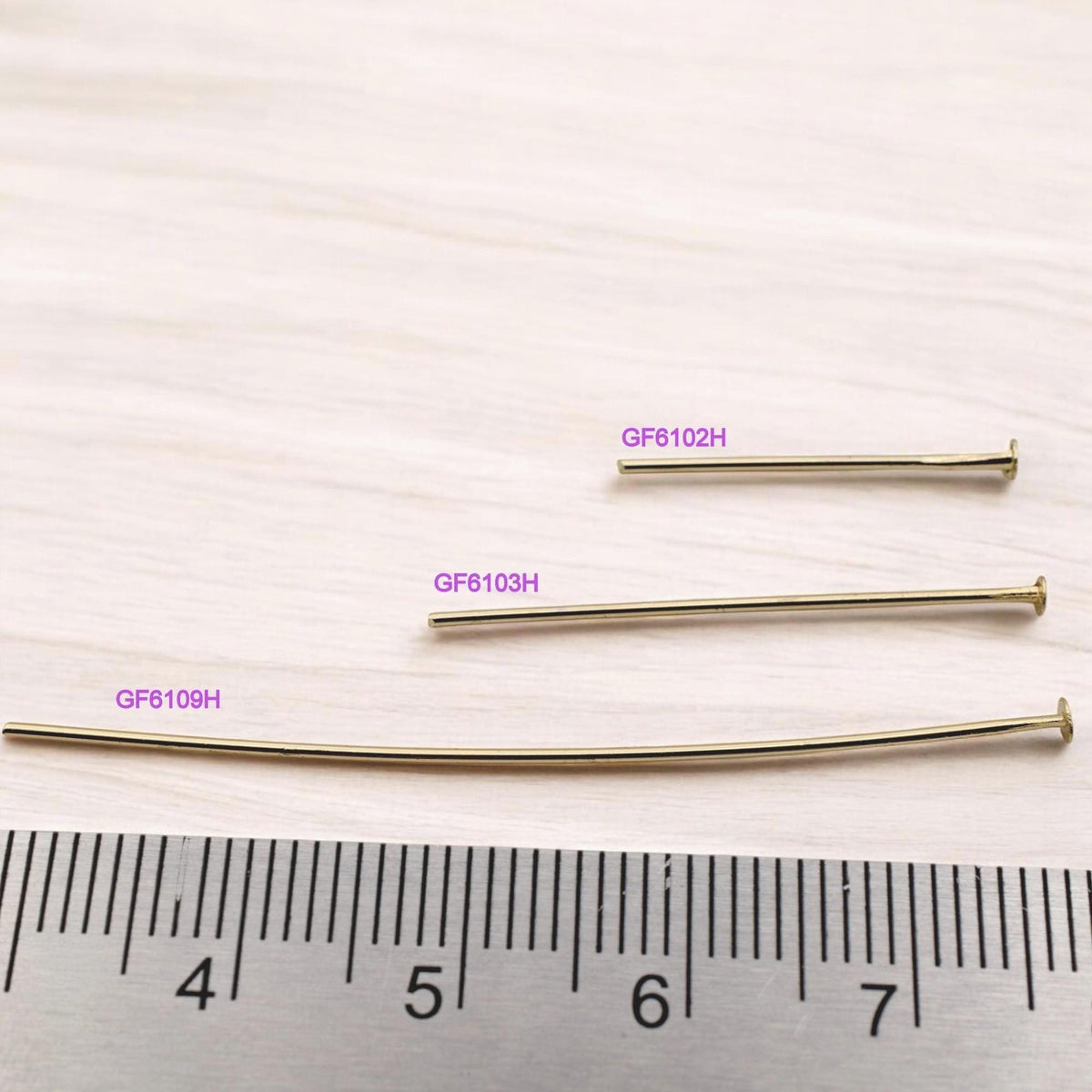 Gold Filled Alternative Head Pins Flat Back 20mm 30mm 50mm Jewelry Making Supplies for Earrings, Bracelets, Necklaces 1mm...