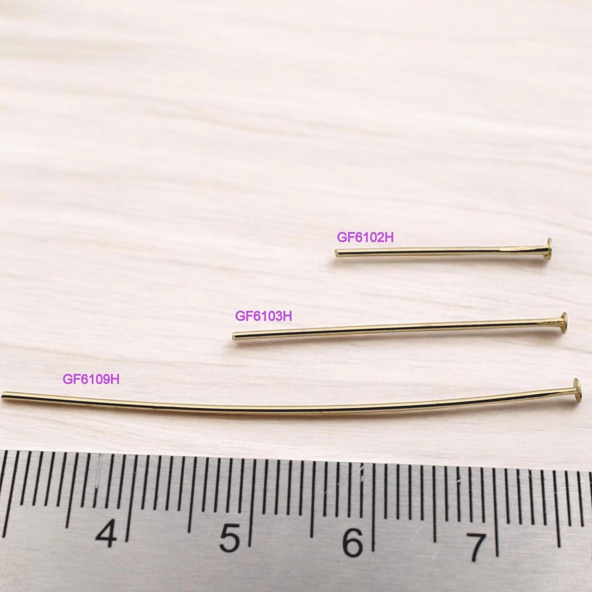 Gold Filled Alternative Head Pins, Flat Back Jewelry Supplies, DIY Earrings Supplies, Jewelry Findings, Craft Wire Pins