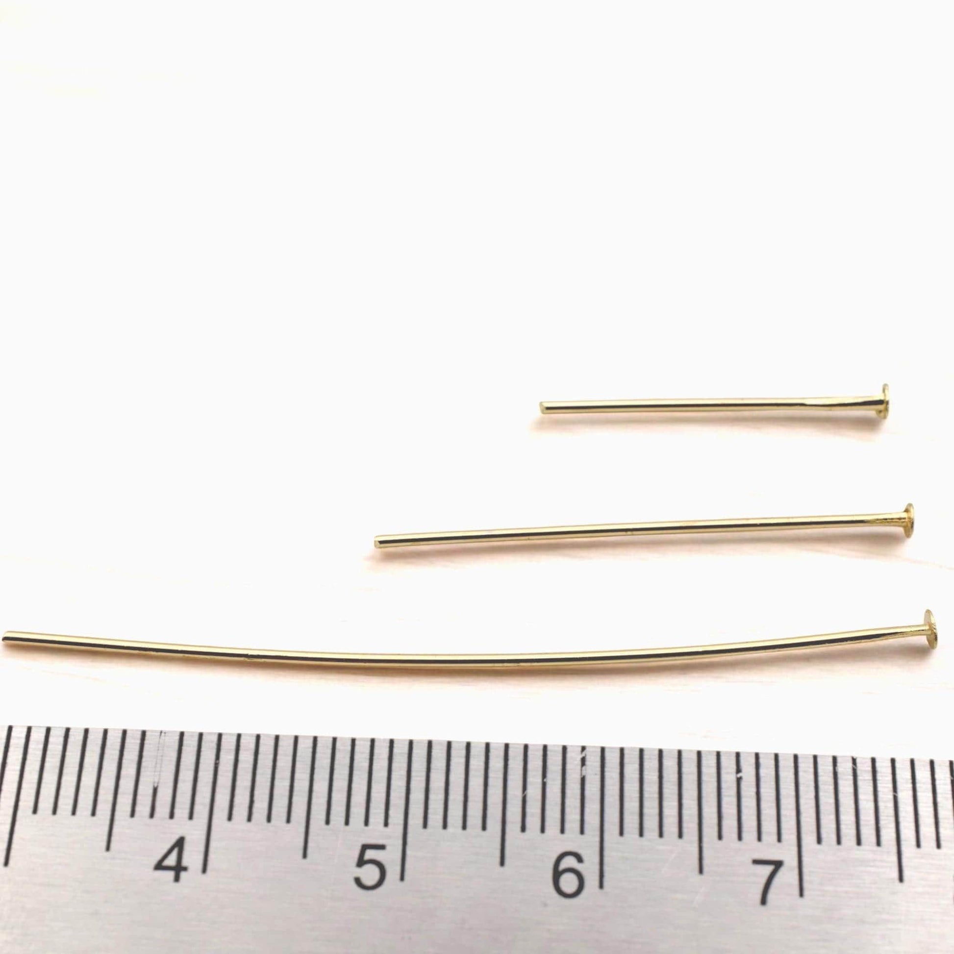 Gold Filled Alternative Head Pins, Flat Back Jewelry Supplies, DIY Earrings Supplies, Jewelry Findings, Craft Wire Pins