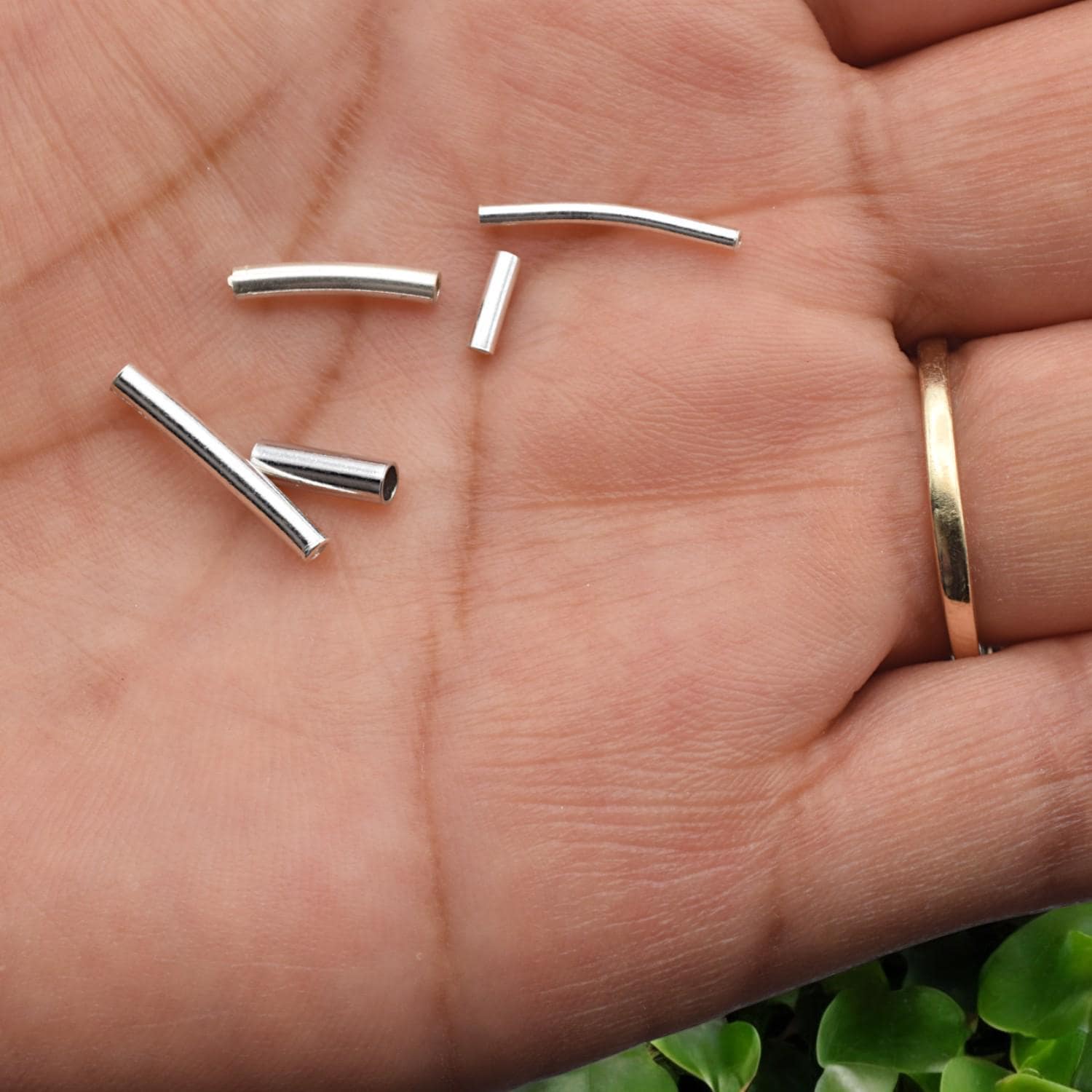 Sterling Silver Tube Spacer Beads: Curved and Straight Designs for Jewelry Making (Tarnish-Resistant, Multiple Sizes, DIY Craft Supplies)
