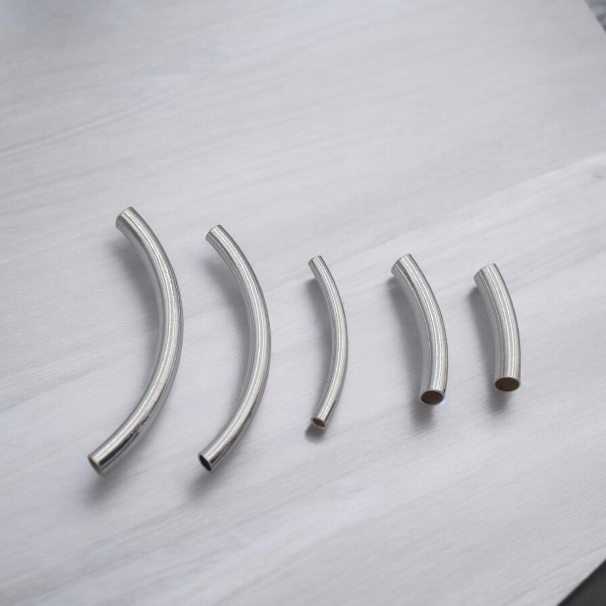 Tube Spacer Beads Curved Sterling Silver: Arc Shaped Jewelry Findings, Tarnish Resistant | Durable, Lightweight | Multiple Sizes