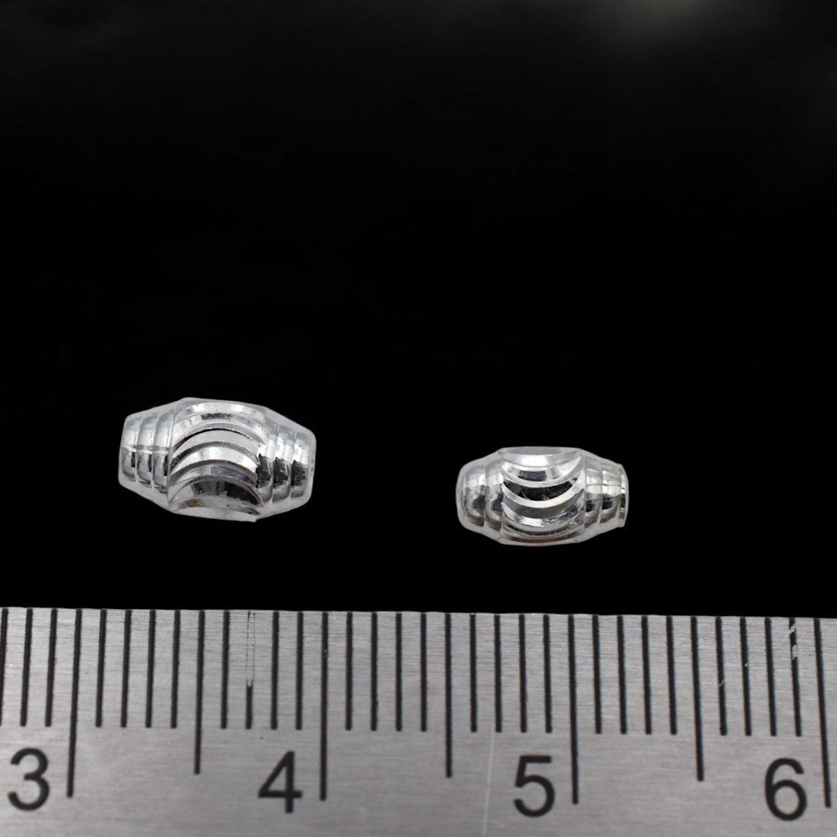 Spacer Beads Carved - Sterling Silver Barrel Spacers - Textured Design, Durable Metal, DIY Jewelry Accents