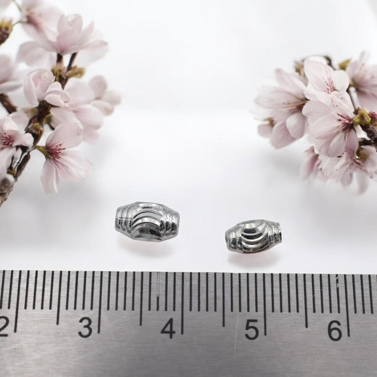 Spacer Beads Carved - Sterling Silver Barrel Spacers - Textured Design, Durable Metal, DIY Jewelry Accents