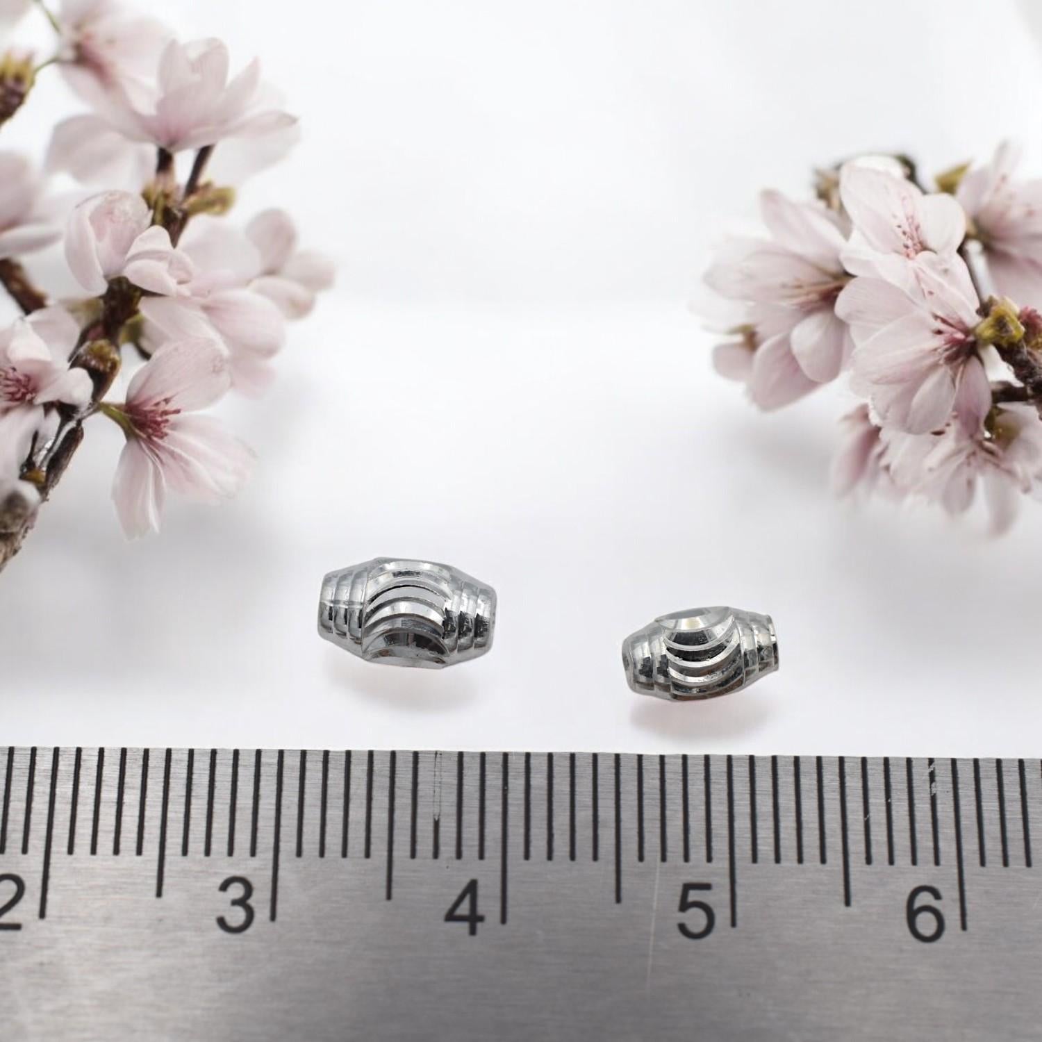 Spacer Beads Carved - Sterling Silver Barrel Spacers - Textured Design, Durable Metal, DIY Jewelry Accents