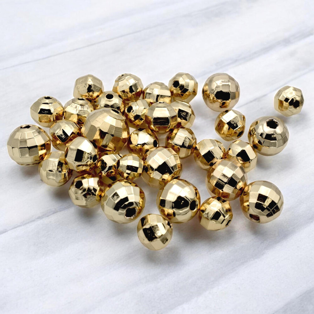 18k Gold Filled Alternative Beads Square Cut, Multi-Size 4-12mm (Electroplated Base, Tarnish Resistant, Jewelry Components)