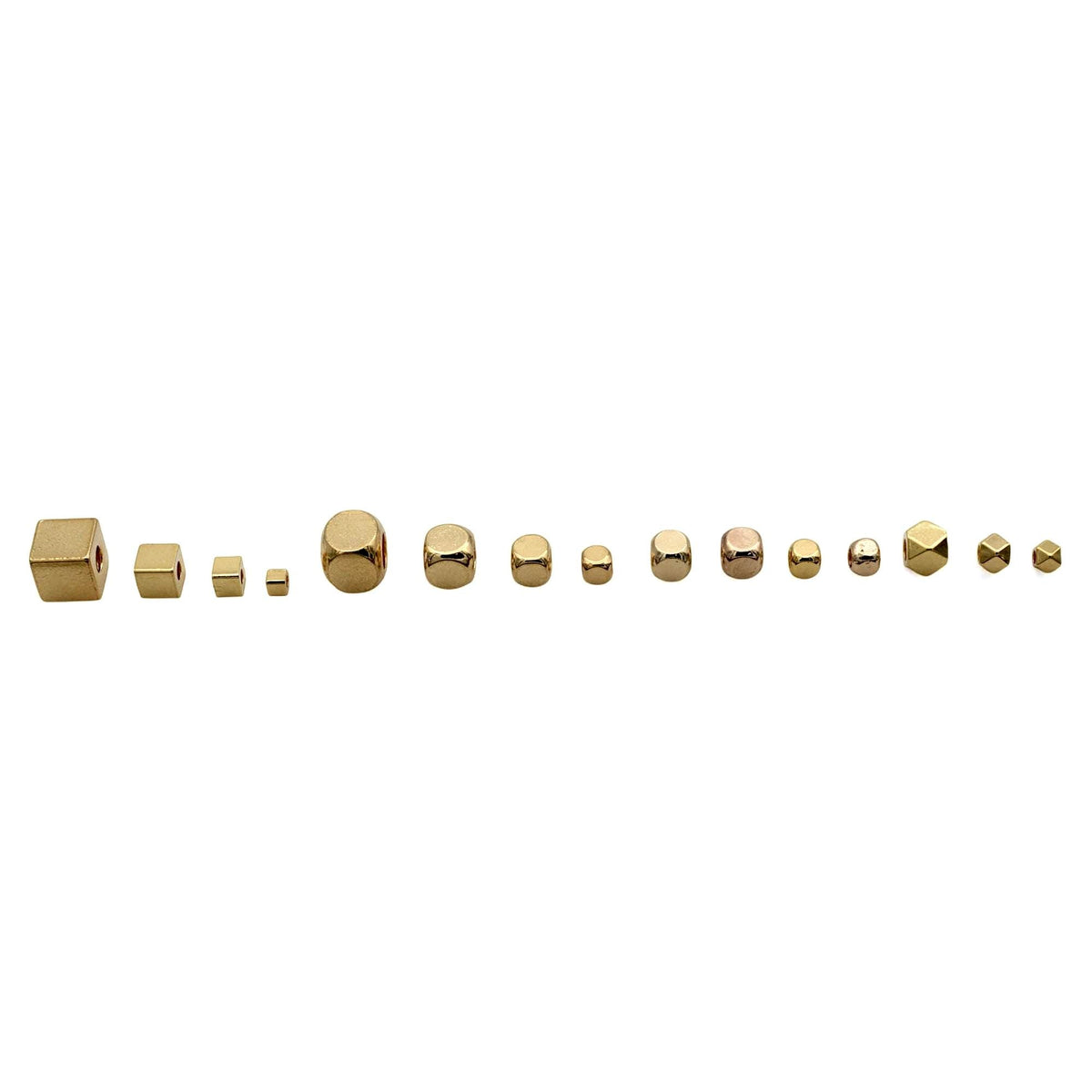18k Gold Filled Alternative Spacer Beads Cube, Round, Square, Box Small 2mm   6mm for DIY Bracelets, Necklaces, Jewelry Ma...