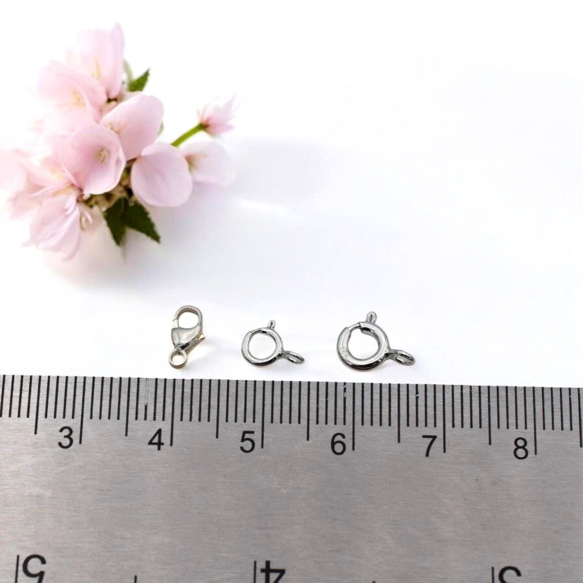 925 Sterling Silver Lobster Spring Ring Clasps Jewelry Findings, Necklace & Bracelet Closures (4-8mm Sizes, Durable, Craft Supplies)