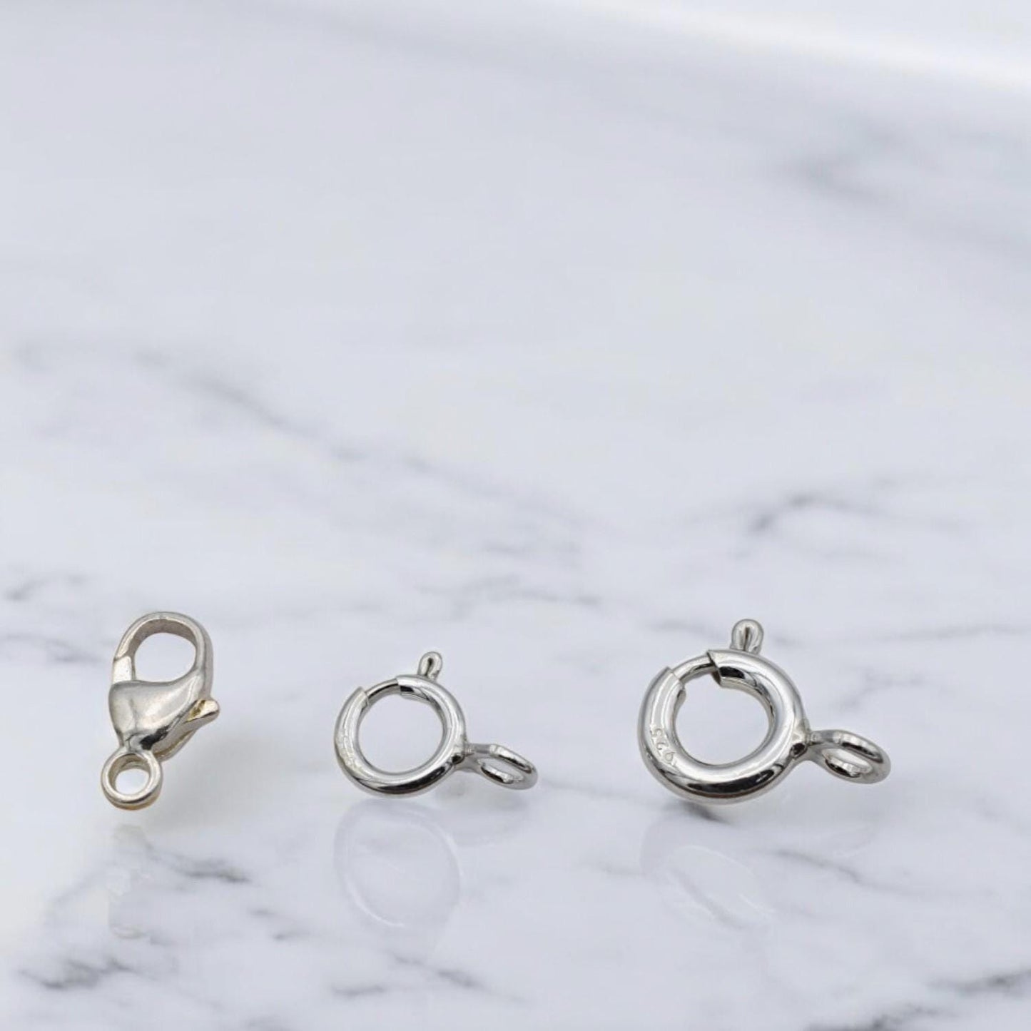 925 Sterling Silver Lobster Spring Ring Clasps Jewelry Findings, Necklace & Bracelet Closures (4-8mm Sizes, Durable, Craft Supplies)