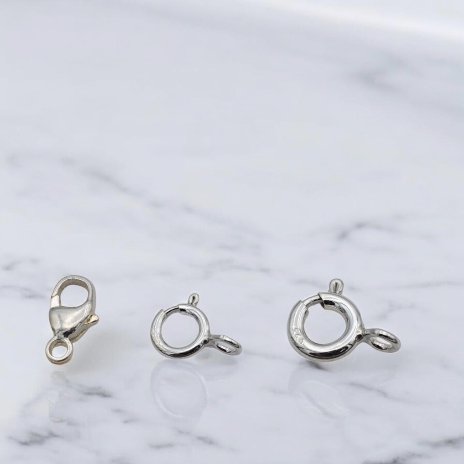 925 Sterling Silver Lobster Spring Ring Clasps Jewelry Findings, Necklace & Bracelet Closures (4-8mm Sizes, Durable, Craft Supplies)
